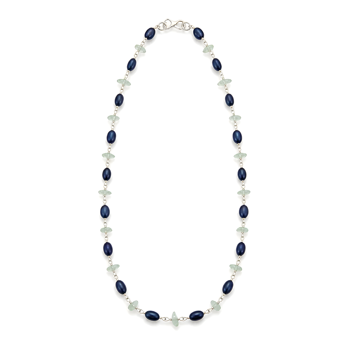 Blue Sapphire, Emerald Beads Necklace
