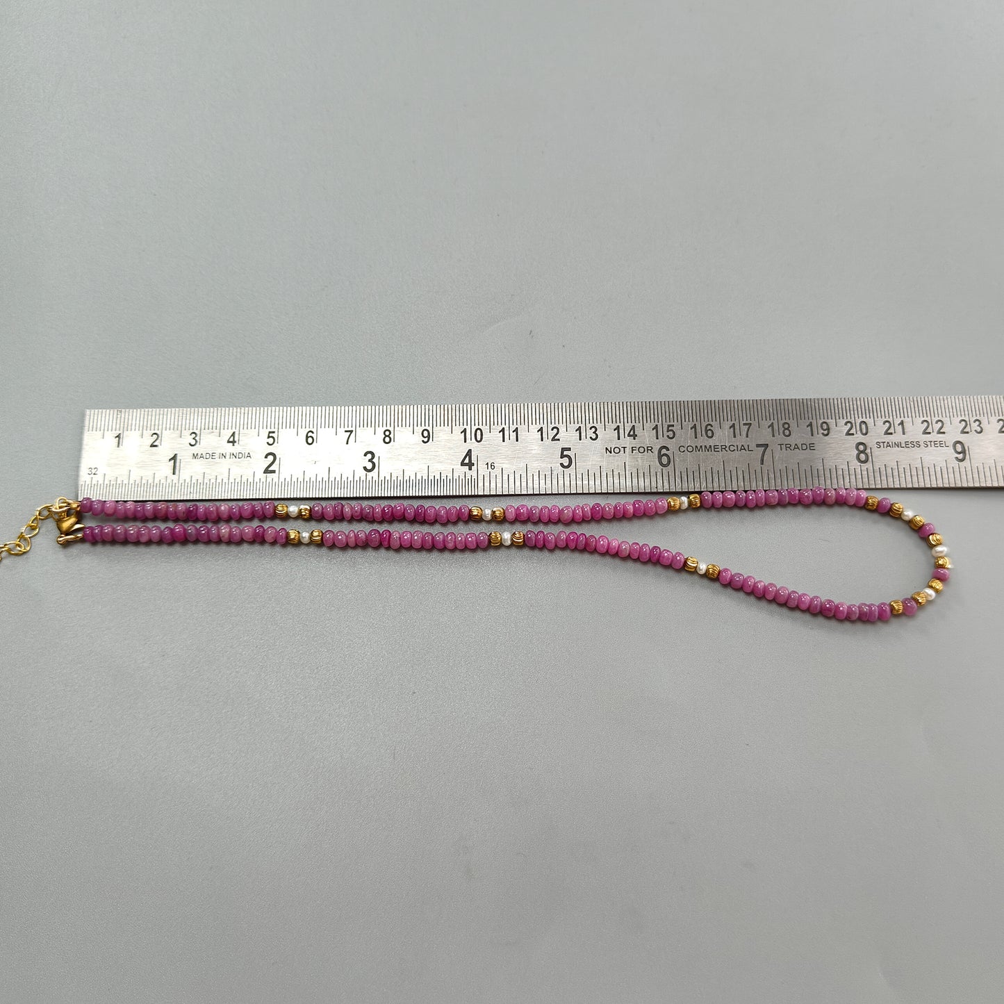 Collana Rondelle con rubino rosa