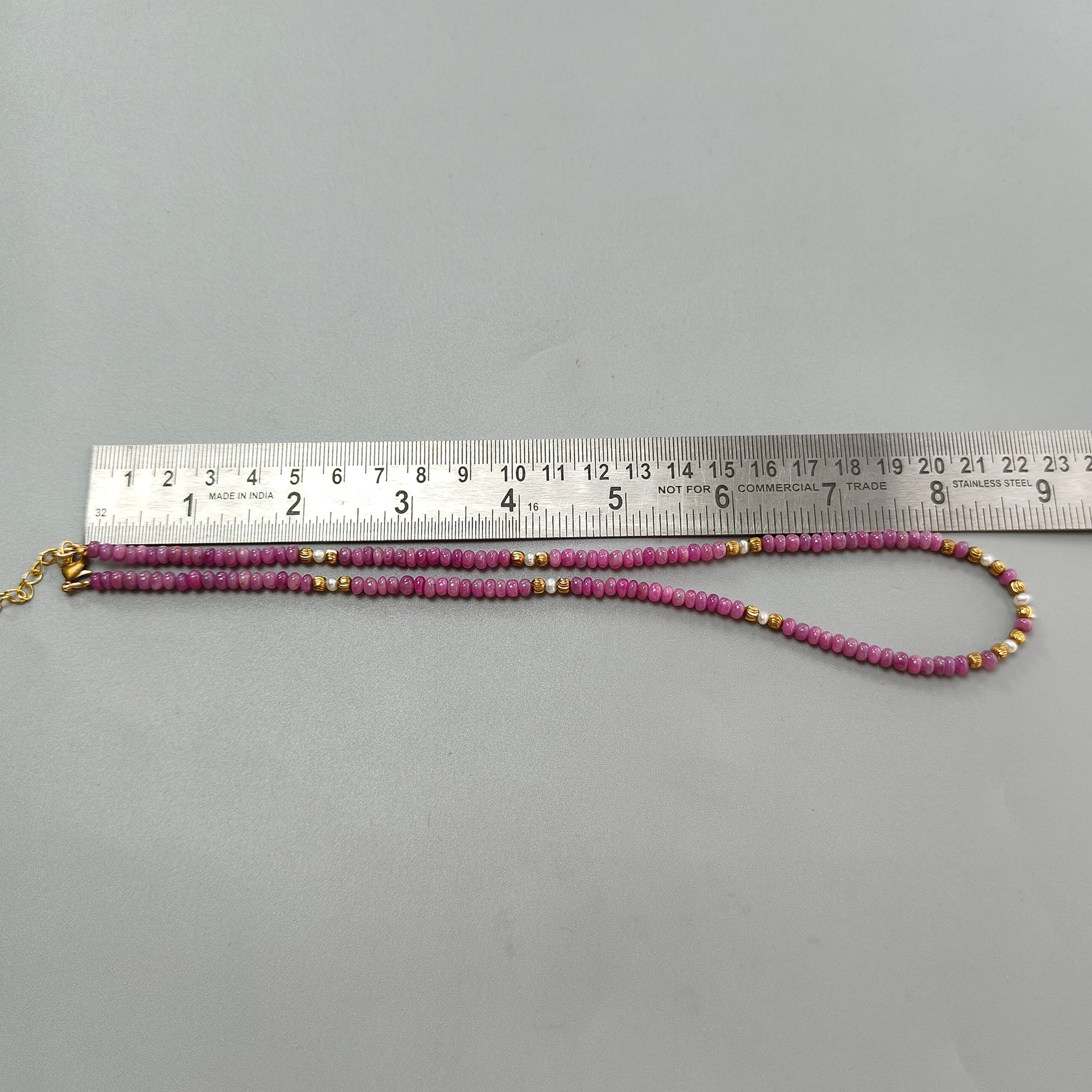 Collana Rondelle con rubino rosa