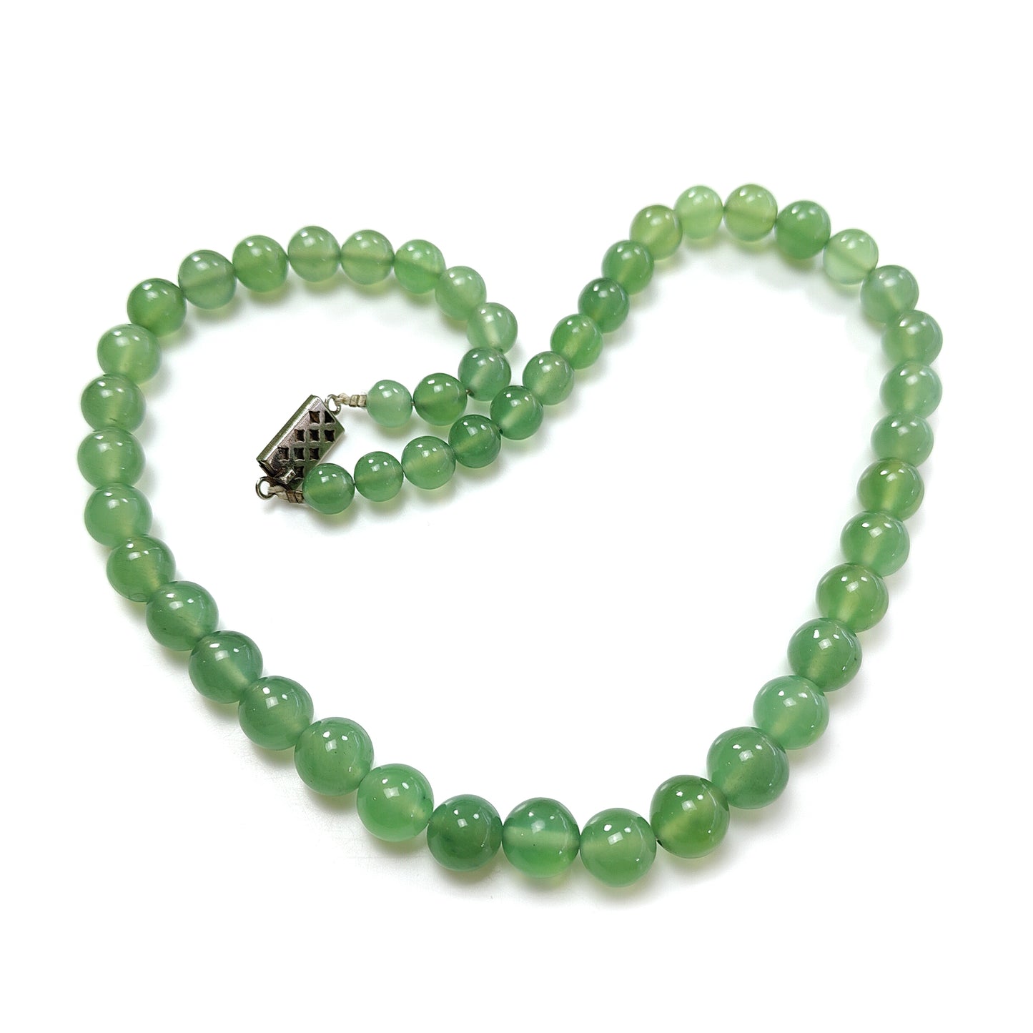 Green Antigorite Serpentine Round Beads Necklace: 361.60cts Natural Untreated Serpentine Round Shape 8mm - 12mm 19"