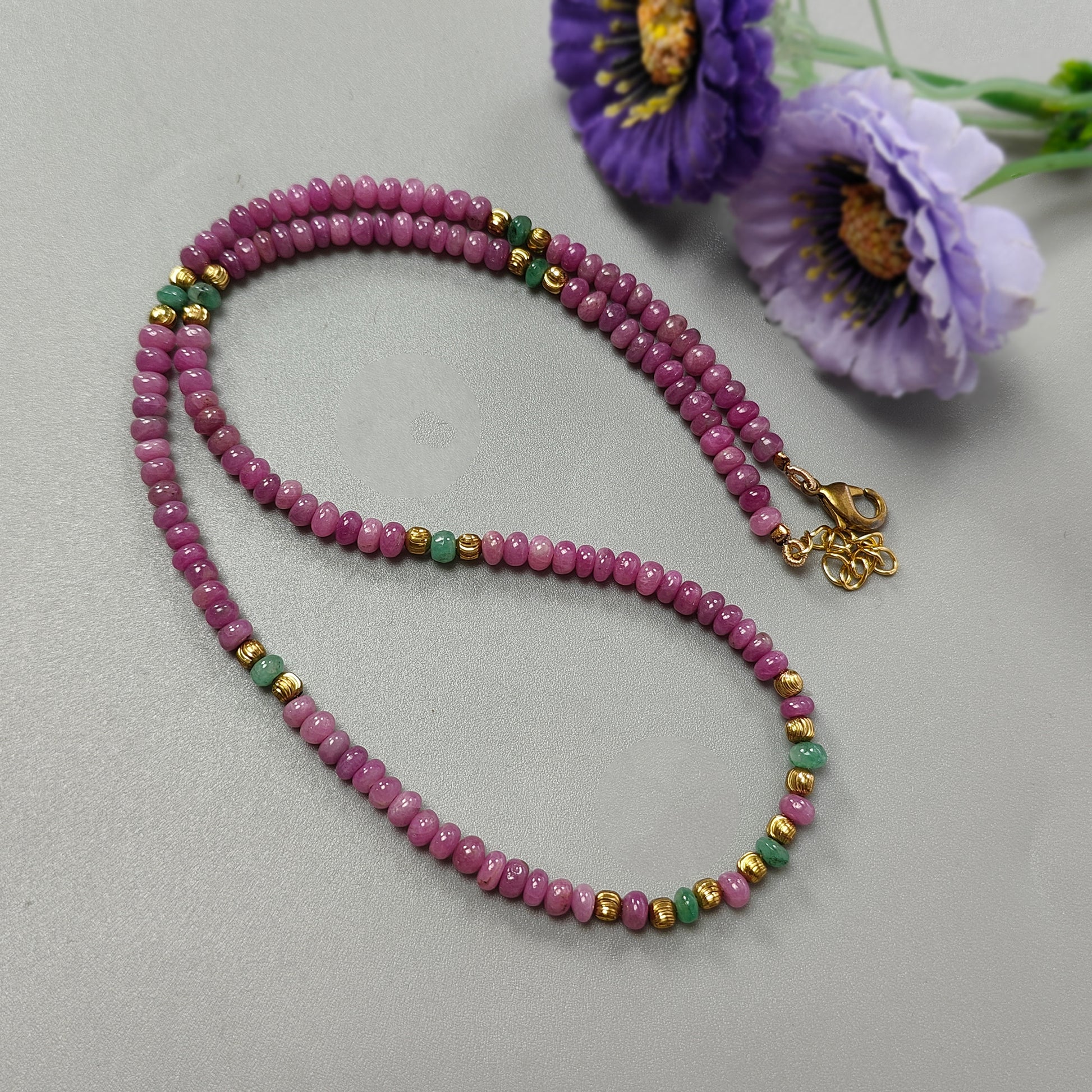 祖母绿黄铜项链