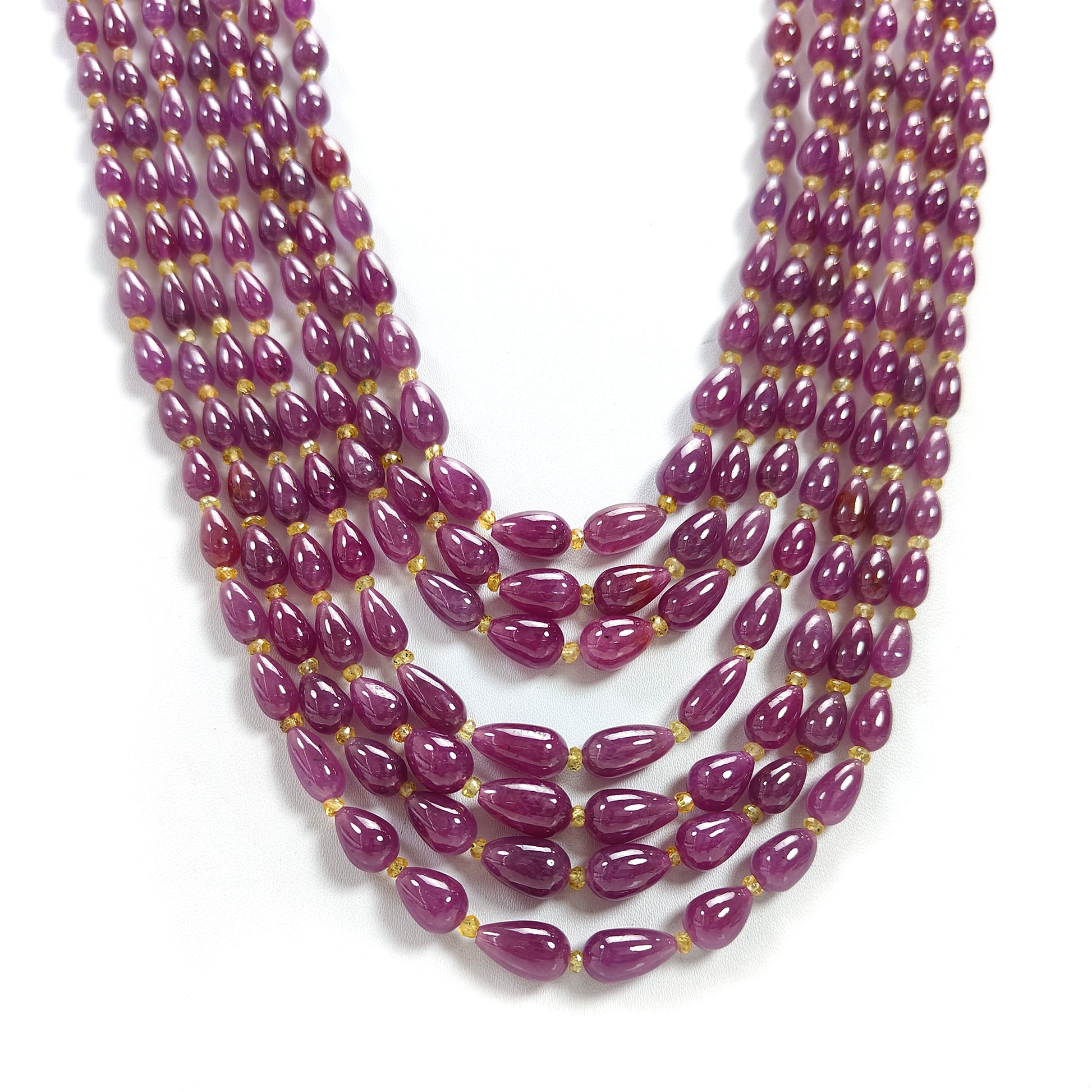 サファイアティアドロップビーズネックレス