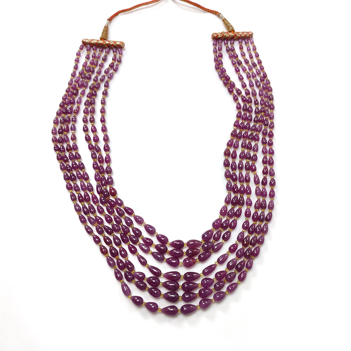 825.70cts Ruby Natural Untreated Plain Teardrop Necklace 5mm - 11.5mm 22"