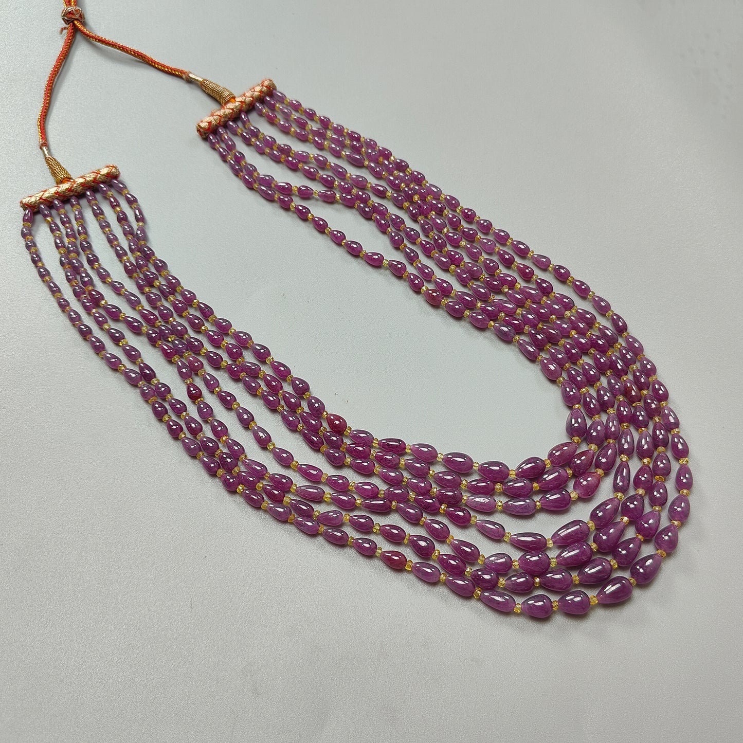 825.70cts Ruby Natural Untreated Plain Teardrop Necklace 5mm - 11.5mm 22"