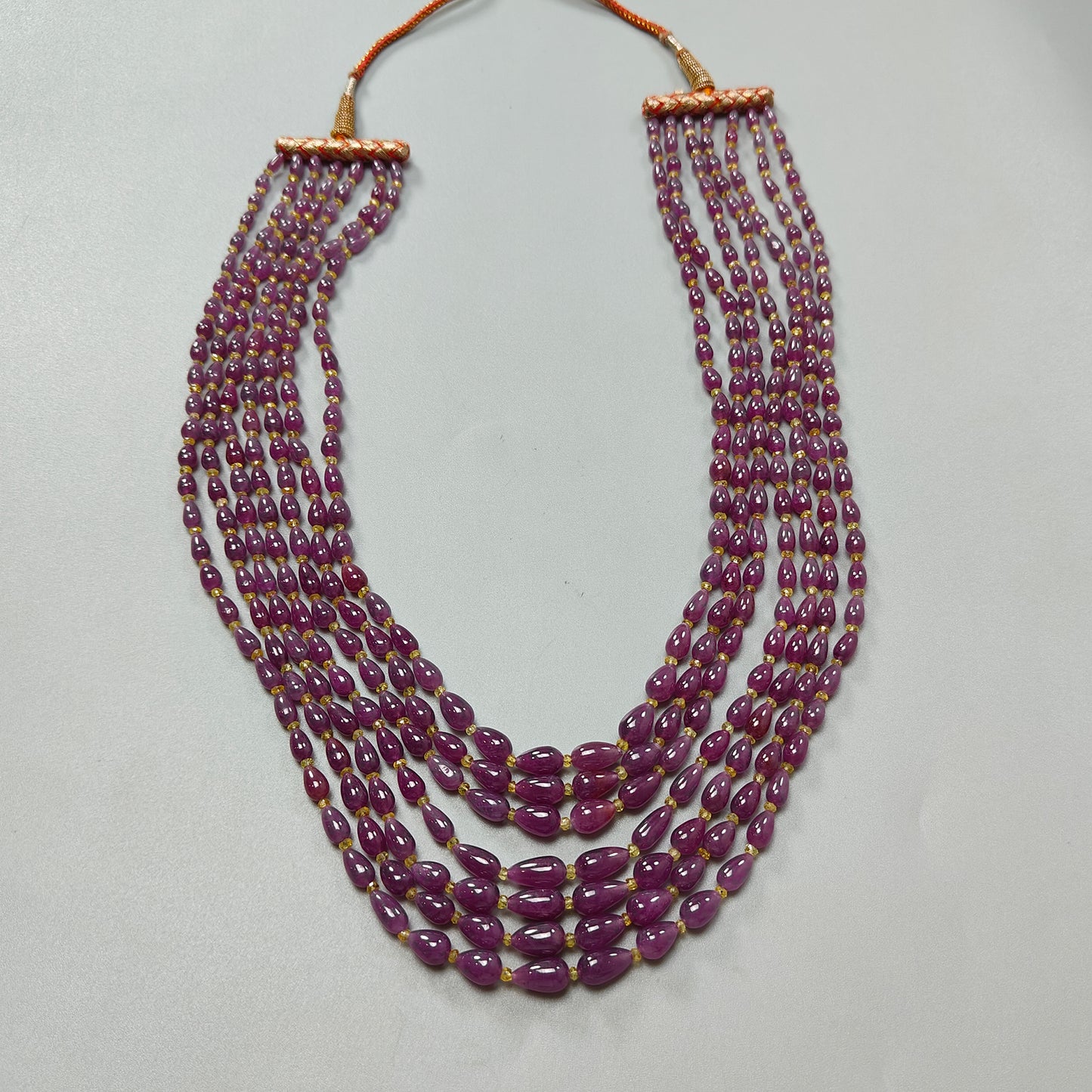 红宝石和蓝宝石素珠项链