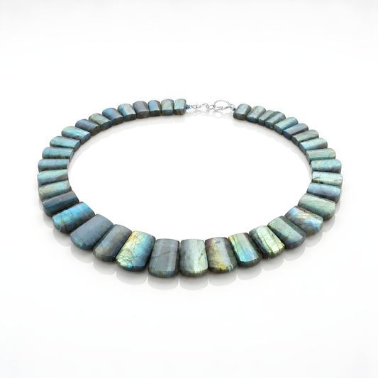labradorite gemstone silver necklace