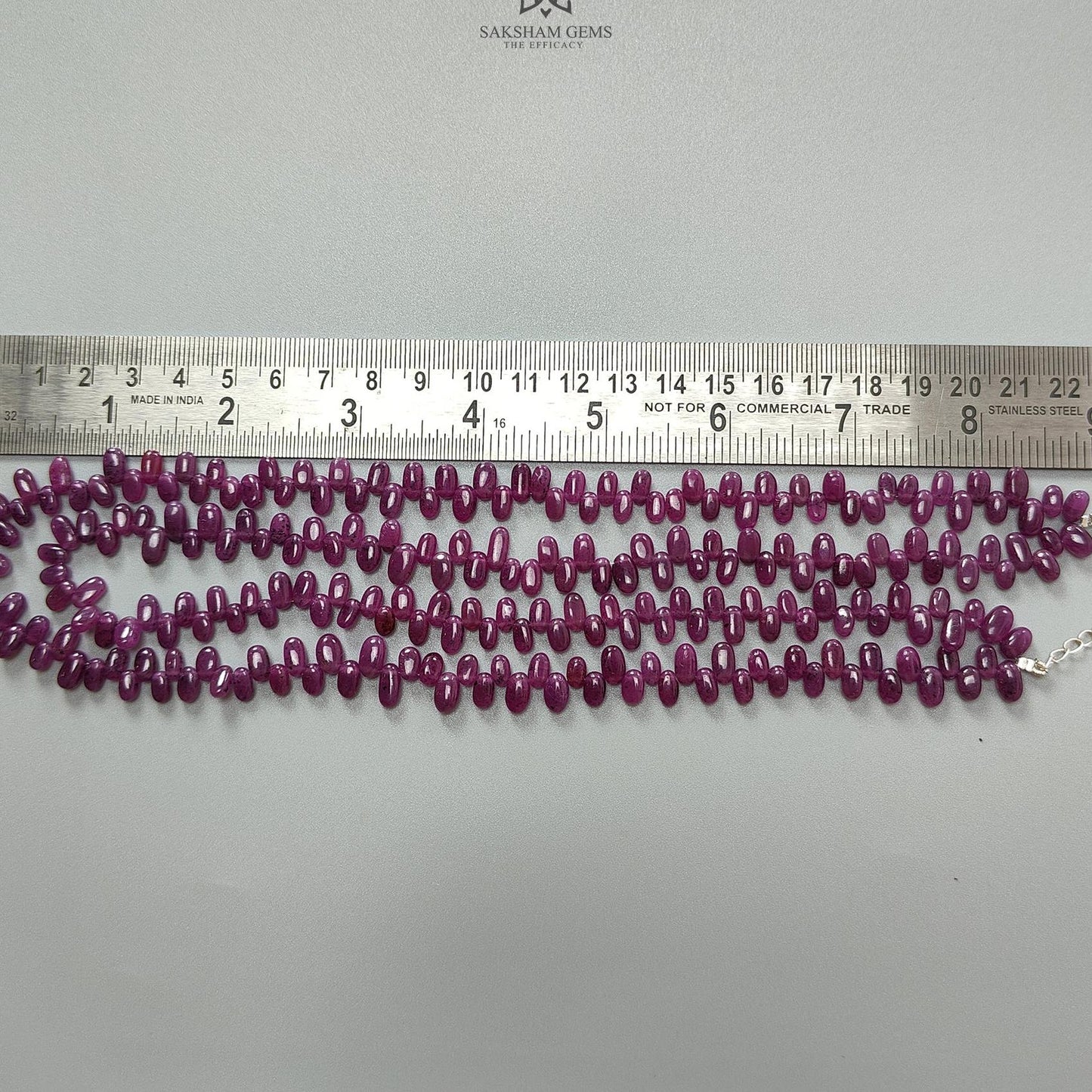 Ruby Beads Necklace: 307.80cts Natural Untreated Ruby Gemstone Plain 925 Sterling Silver Oval Shape 16"-18" Necklace