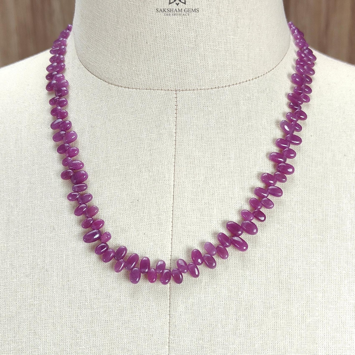 Ruby Beads Necklace : 191.20cts Natural Untreated Ruby Gemstone Plain 925 Sterling Silver Oval Shape 20" Necklace