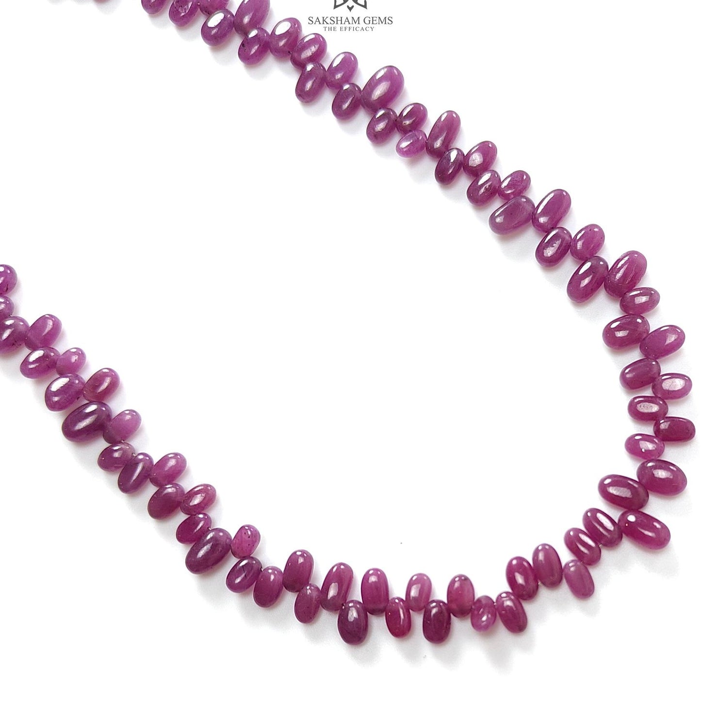 Ruby Beads Necklace : 191.20cts Natural Untreated Ruby Gemstone Plain 925 Sterling Silver Oval Shape 20" Necklace