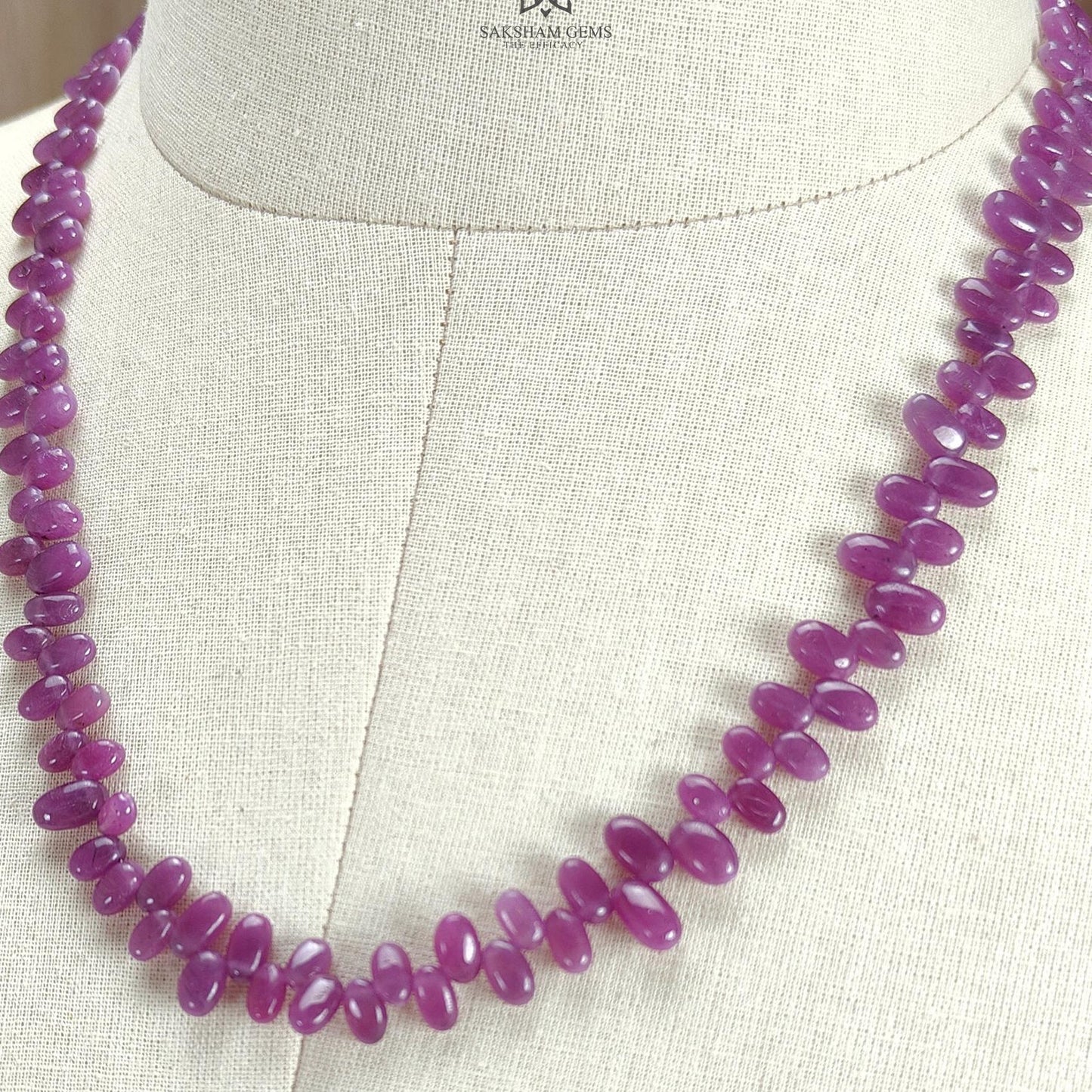 Ruby Beads Necklace : 191.20cts Natural Untreated Ruby Gemstone Plain 925 Sterling Silver Oval Shape 20" Necklace