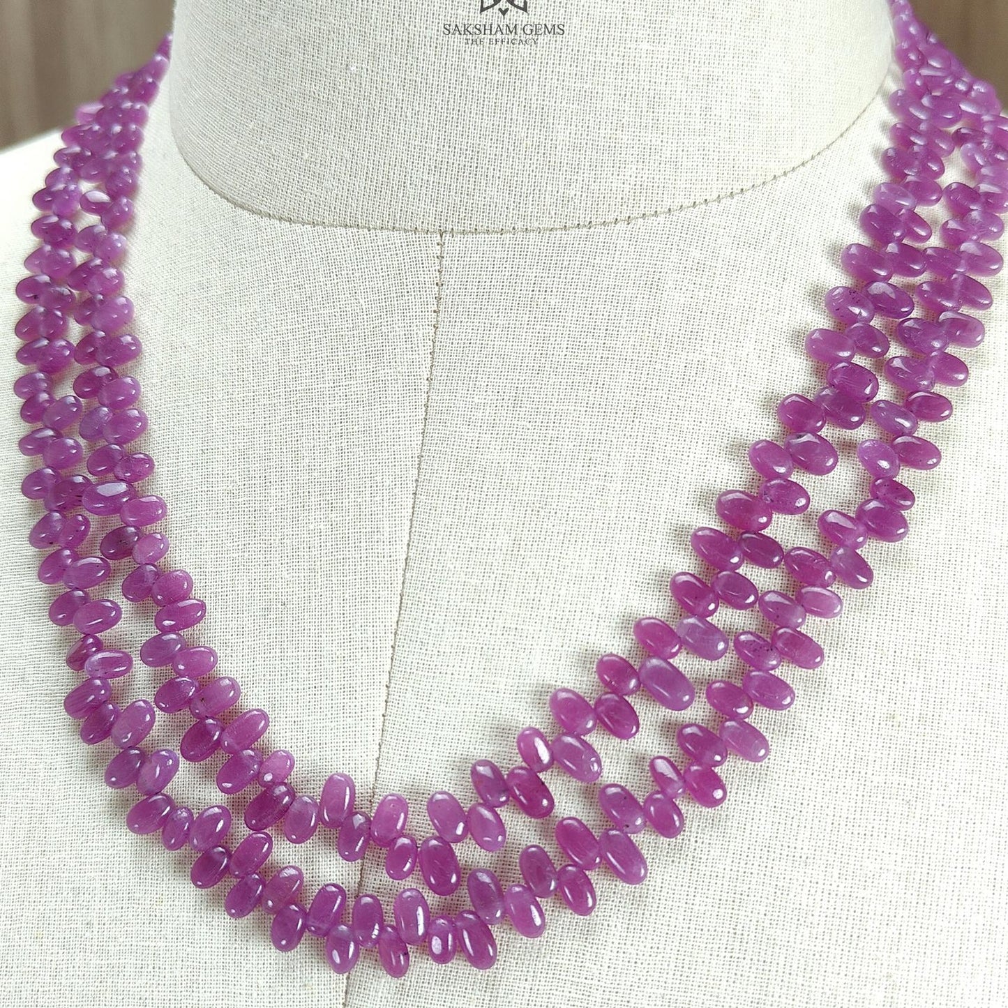 Ruby Beads Necklace : 345.40cts Natural Untreated Ruby Gemstone Plain 925 Sterling Silver Oval Shape 19" - 21" Necklace