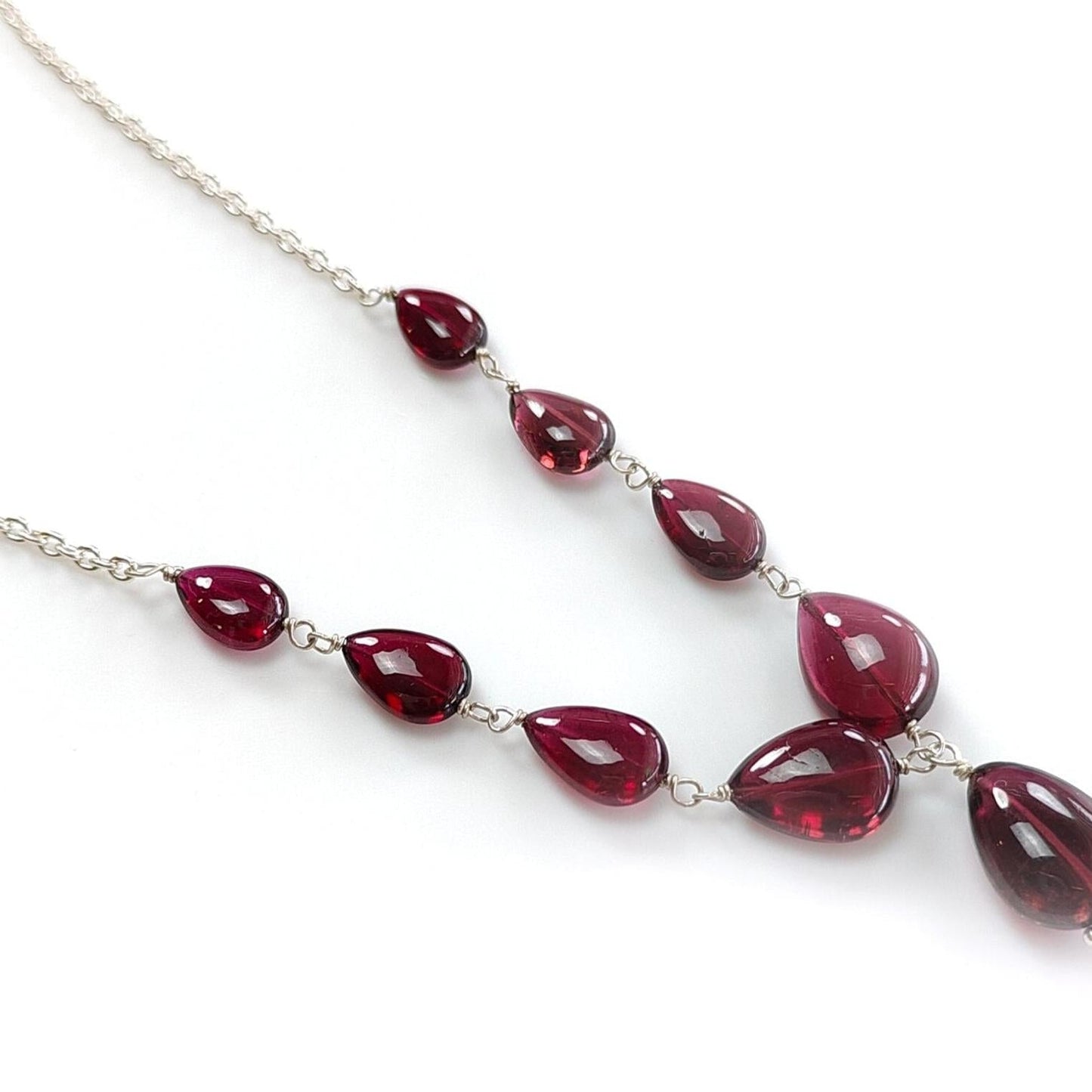 Rubellite Tourmaline Beads Chain Necklace 41.50cts
