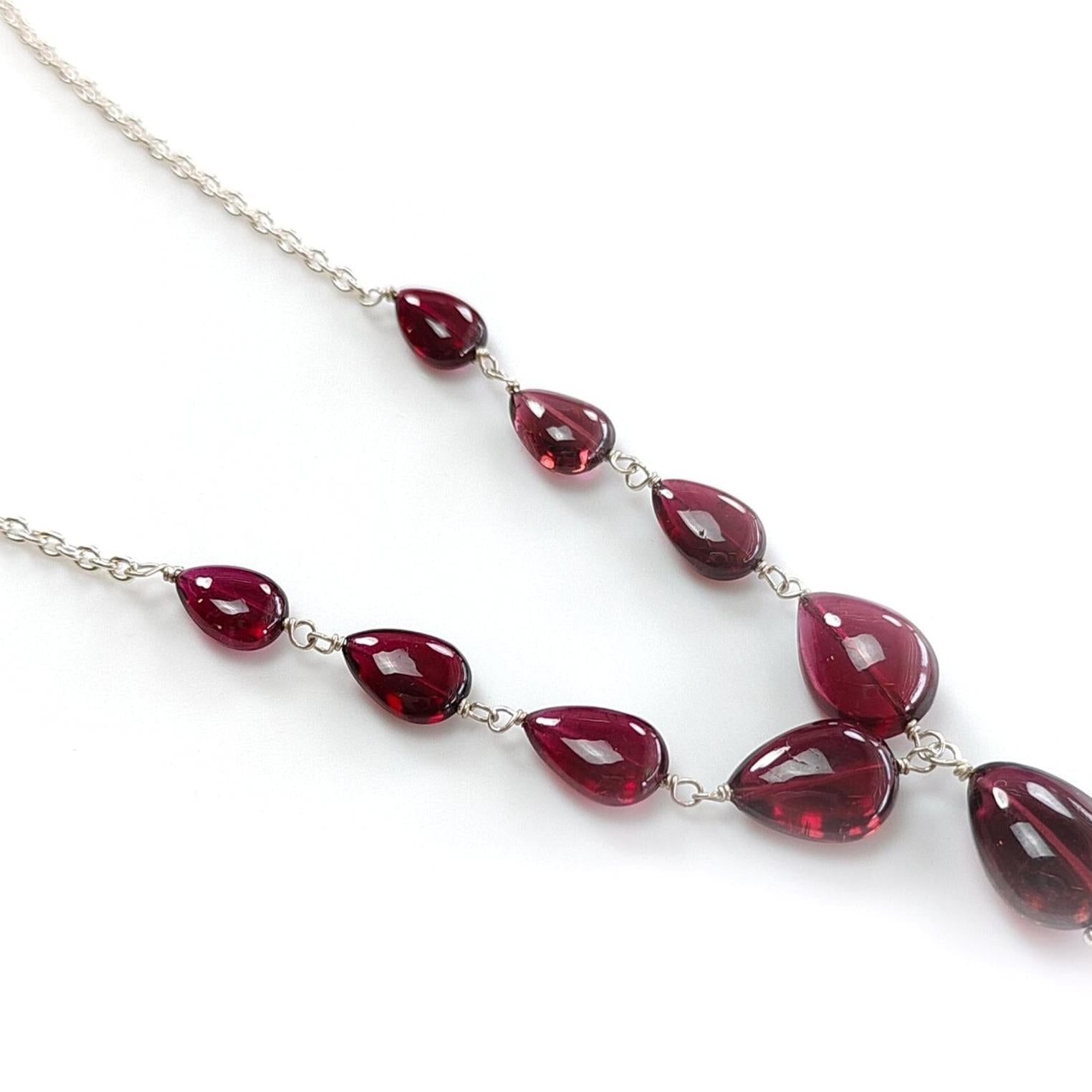 Rubellite Tourmaline Beads Chain Necklace 41.50cts
