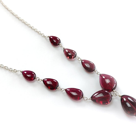 Rubellite Tourmaline Beads Chain Necklace 41.50cts