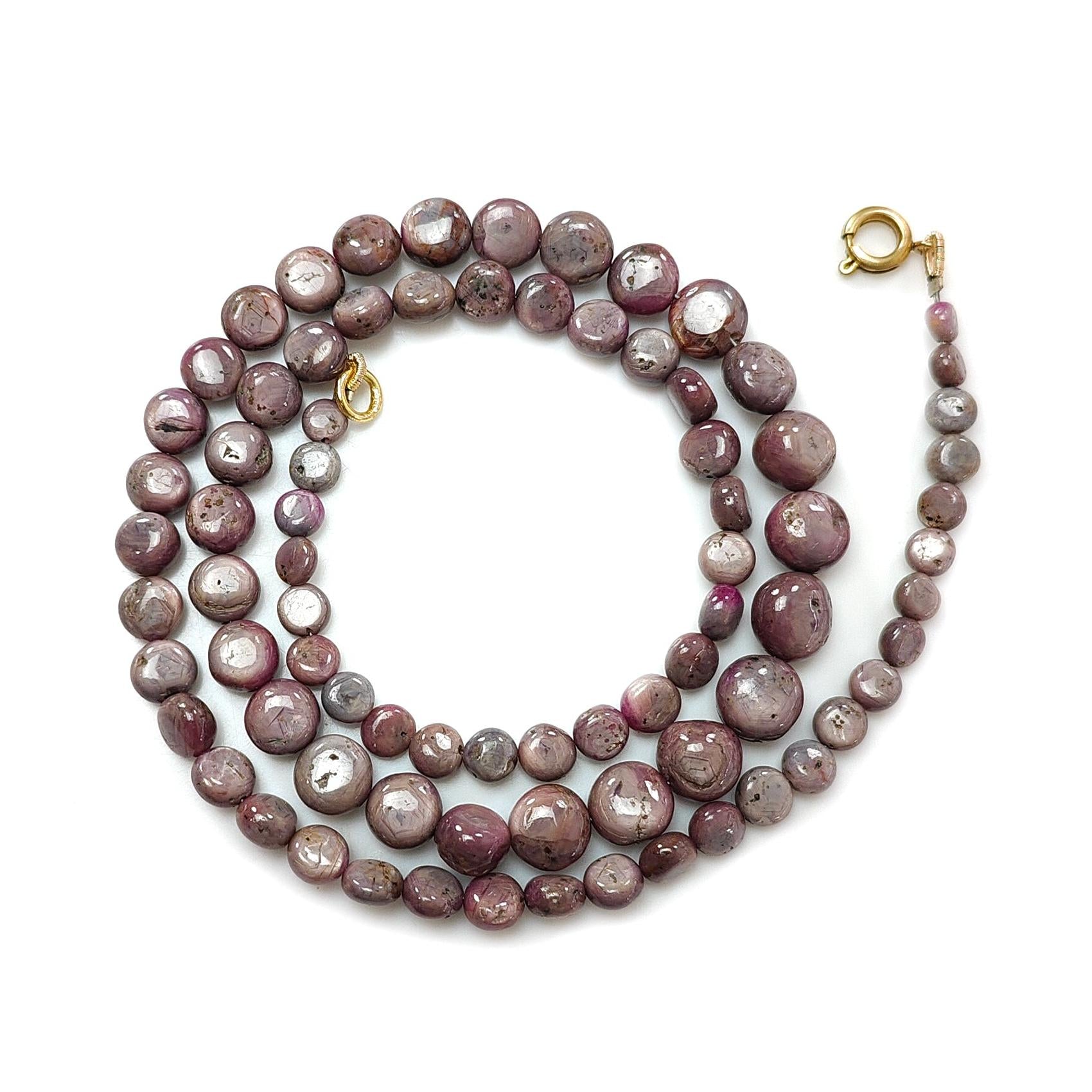 Pink Sapphire Beads Necklace