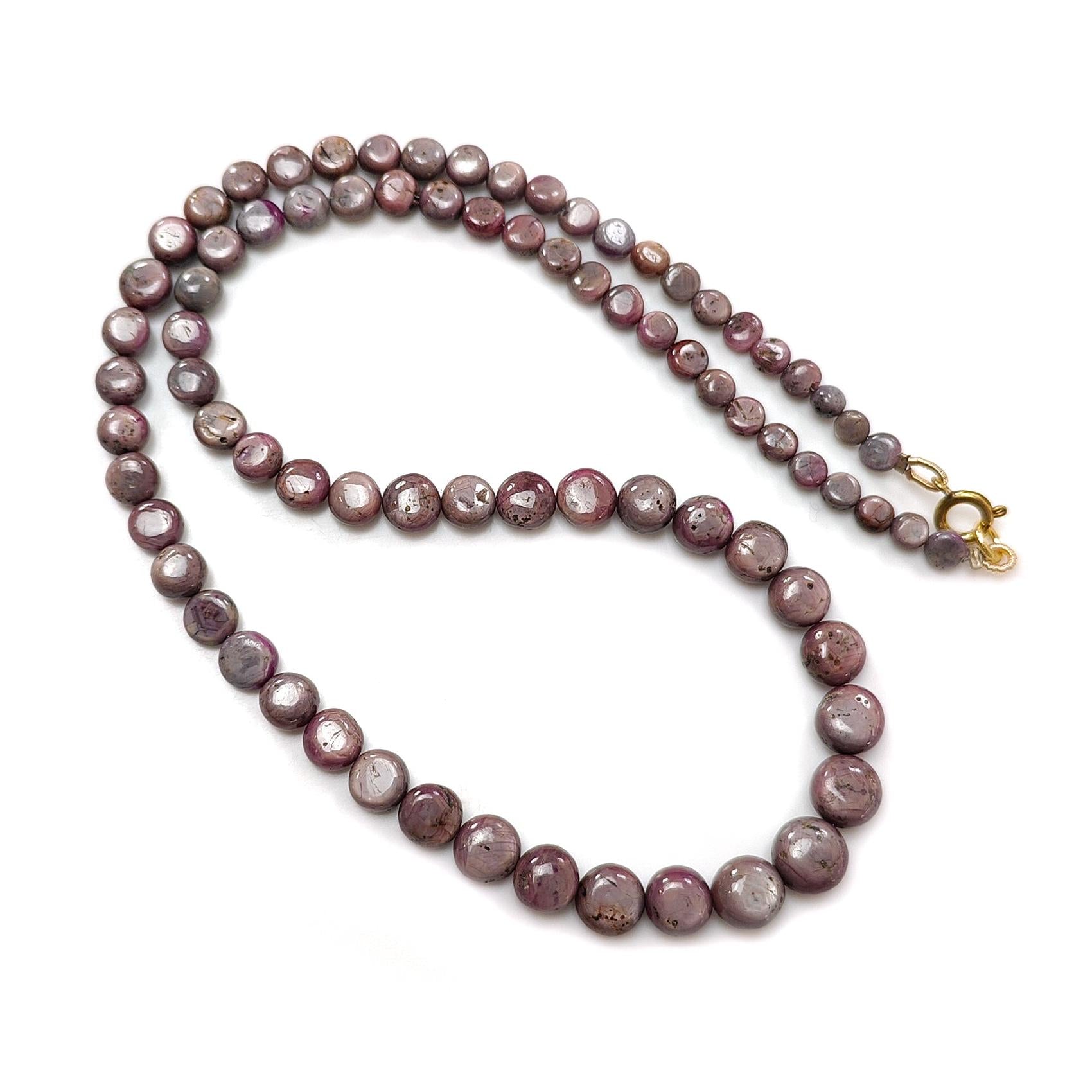 Pink Sapphire Beads Necklace