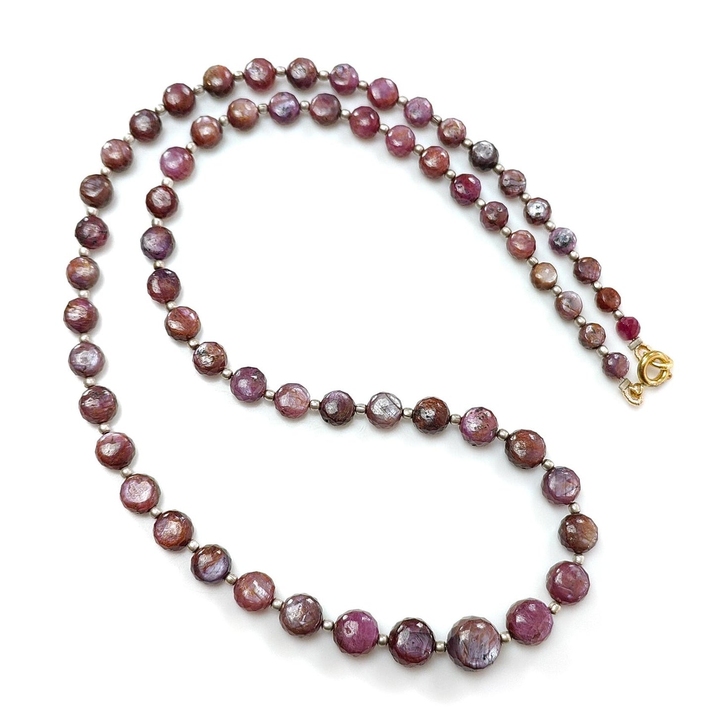 Pink Sapphire Beads Necklace