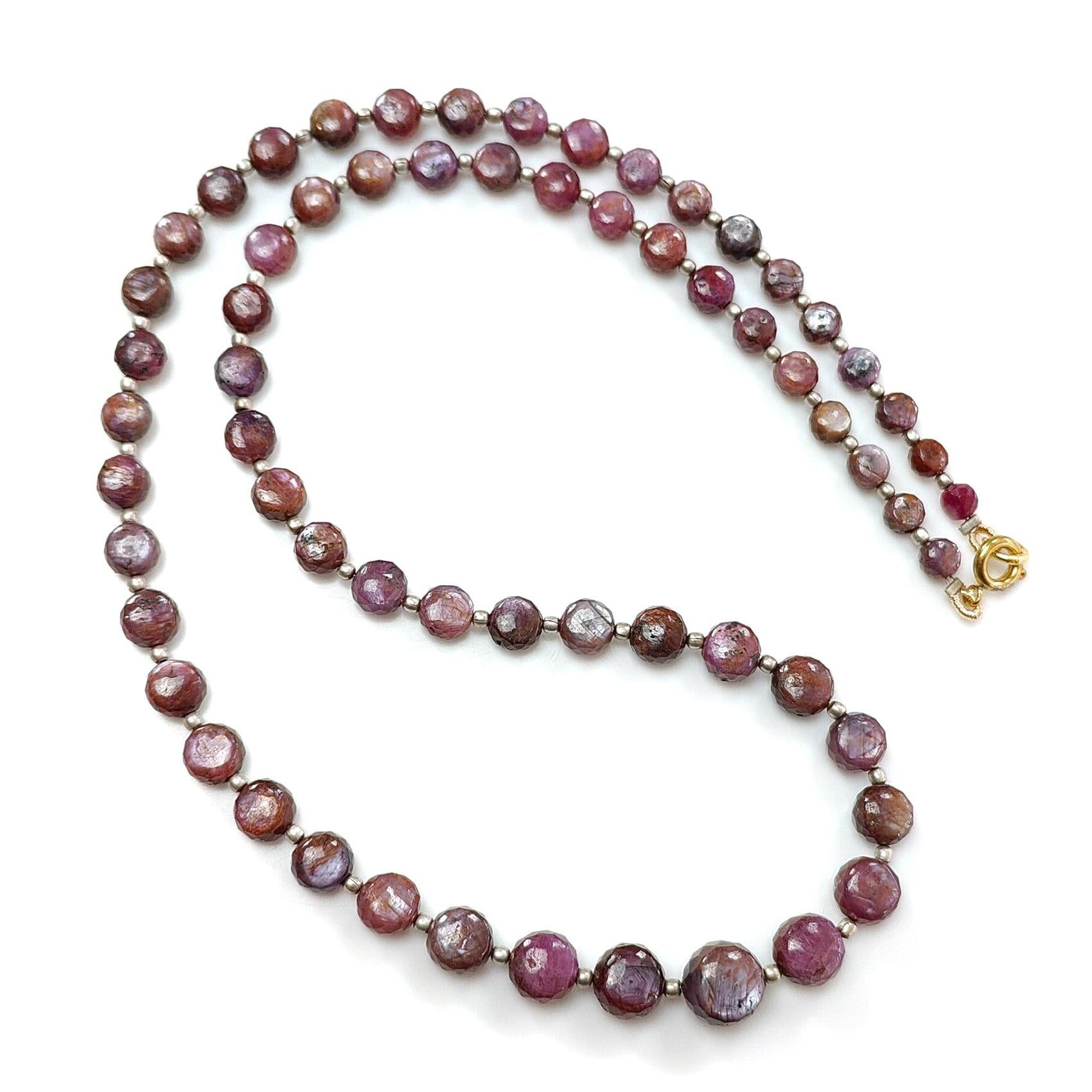 Pink Sapphire Beads Necklace