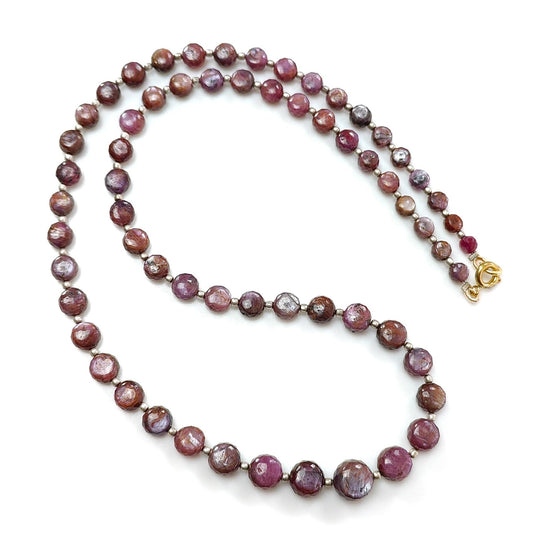Pink Sapphire Beads Necklace