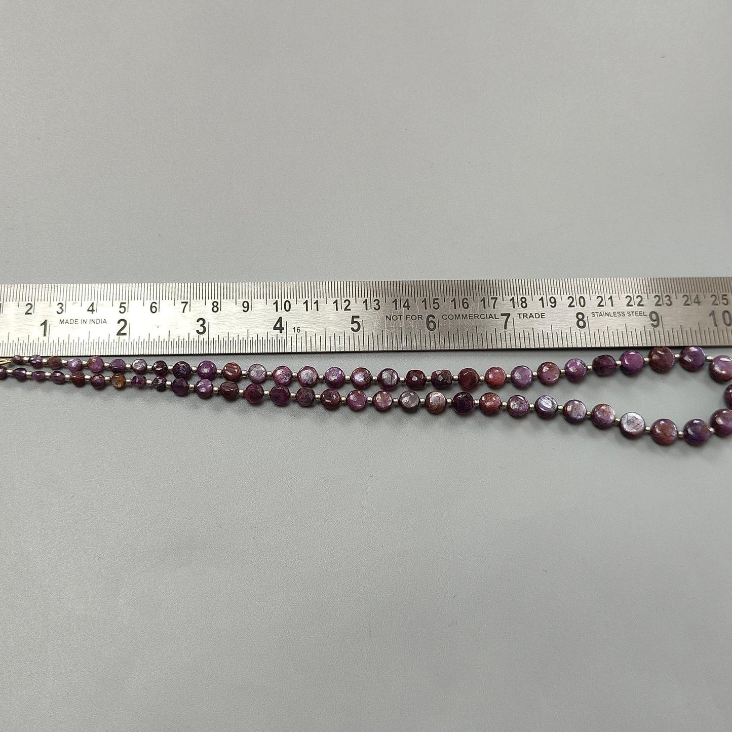 Pink Sapphire Gemstone Beads Necklace: 159.50cts Natural Untreated Raspberry Sapphire Plain Side Faceted Round Brass Necklace 4mm - 9mm 20"