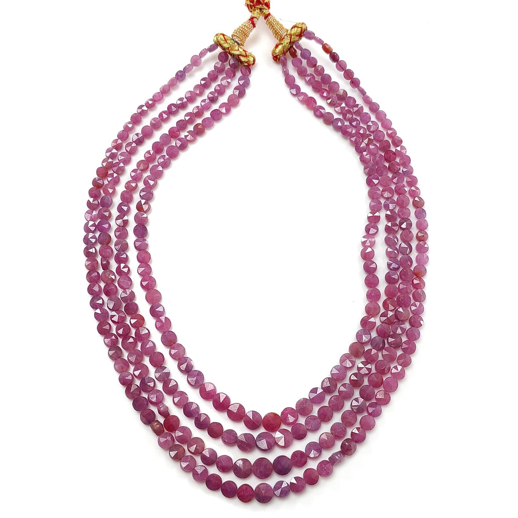 Ruby Faceted Beads Necklace