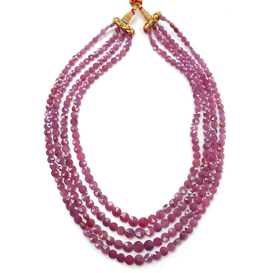 Ruby Faceted Beads Necklace