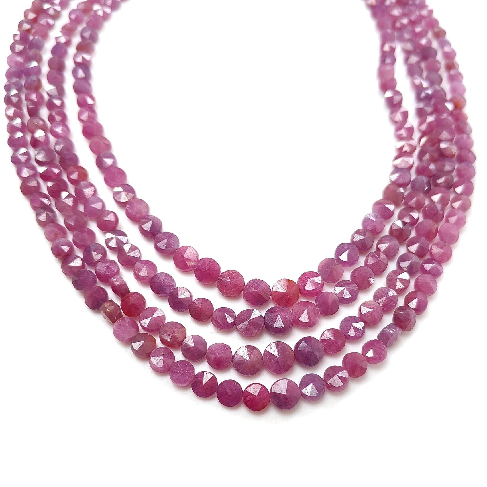 Ruby Faceted Beads Necklace