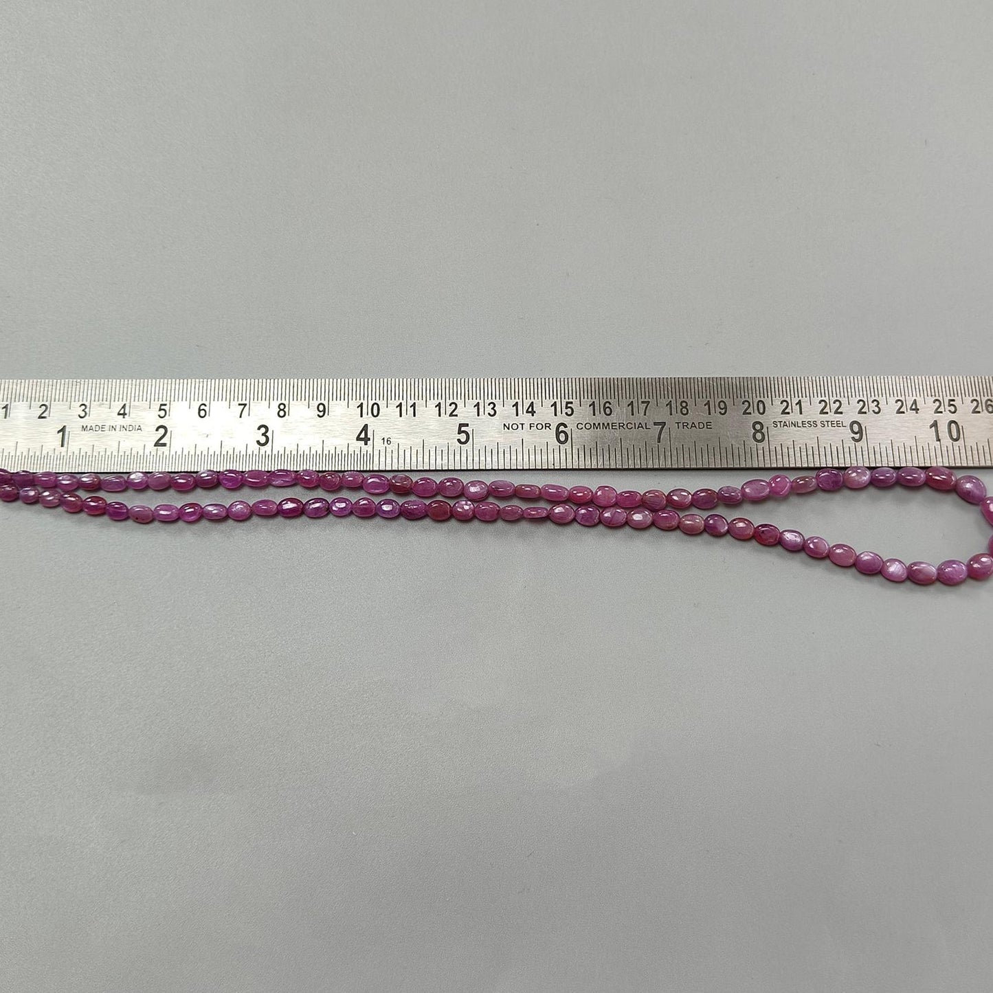 Pink Ruby Gemstone Beads Necklace: 113.00cts Natural Untreated Raspberry Sheen Ruby Plain Oval Brass Necklace 6*5mm - 10*6mm 21"