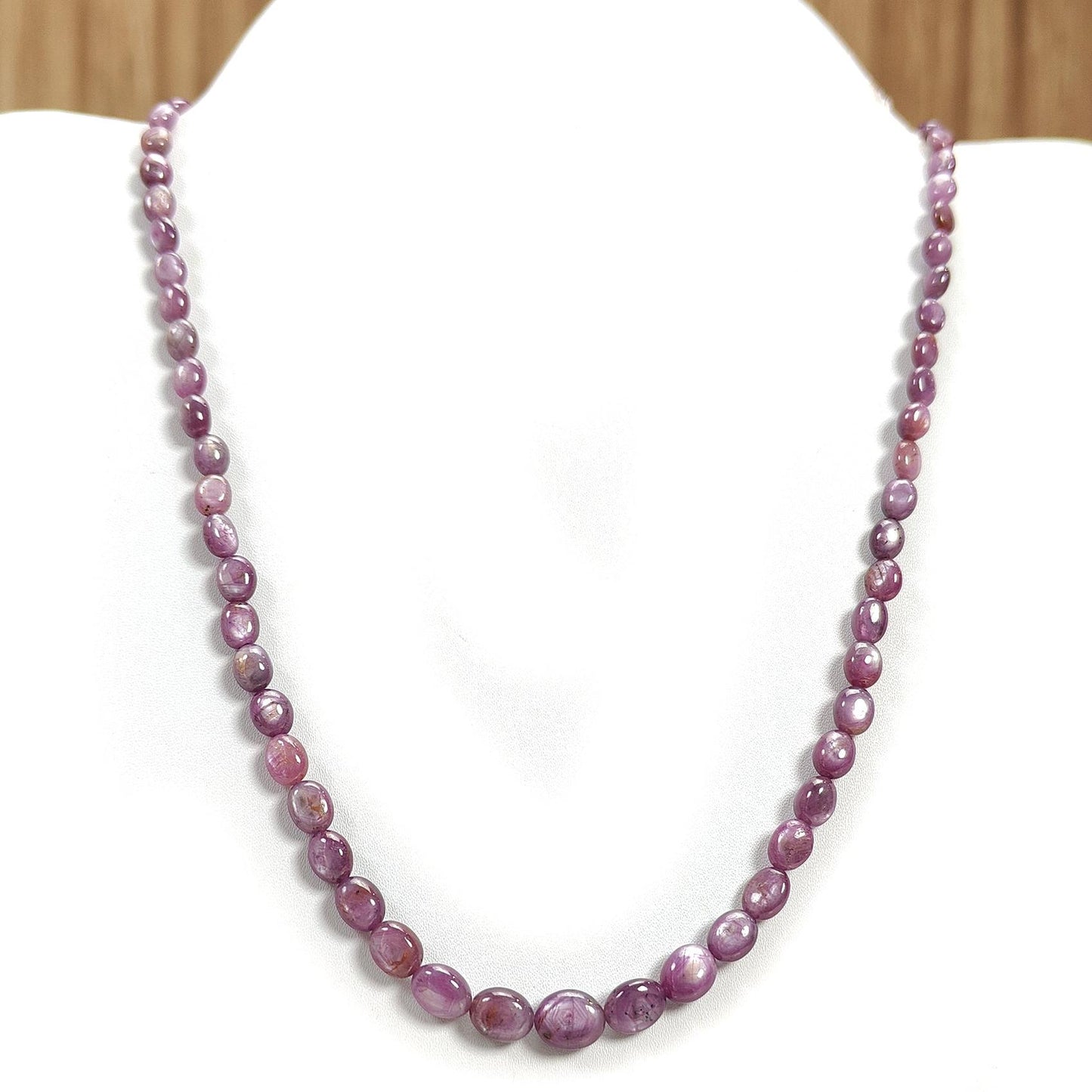 Pink Sapphire Gemstone Beads Necklace: 145.40cts Natural Untreated Raspberry Sheen Sapphire Plain Oval Brass Necklace 6*5mm - 10*8mm 20"