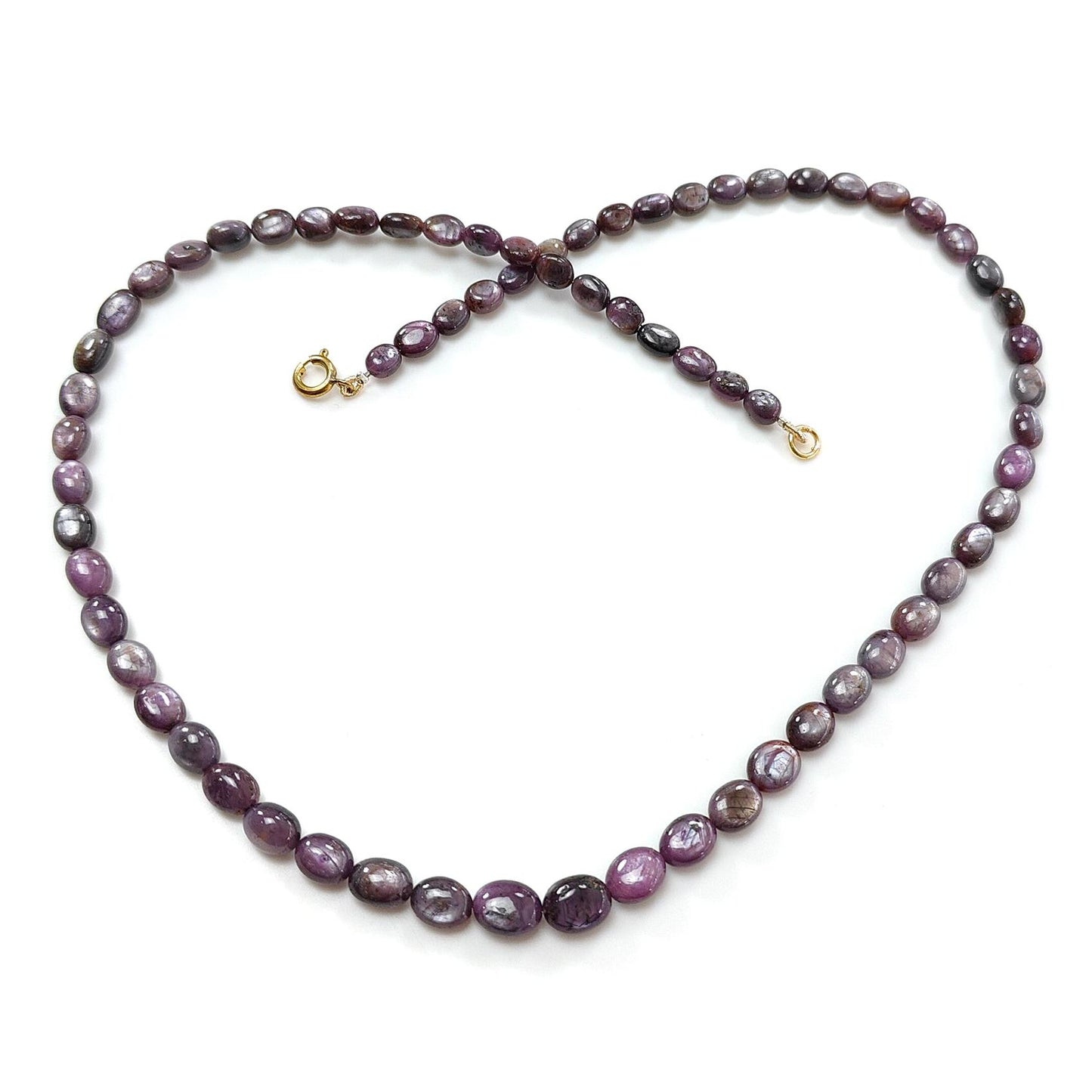Pink Sapphire Gemstone Beads Necklace: 149.60cts Natural Untreated Raspberry Sheen Sapphire Plain Oval Brass Necklace 6*5mm - 9*8mm 20"