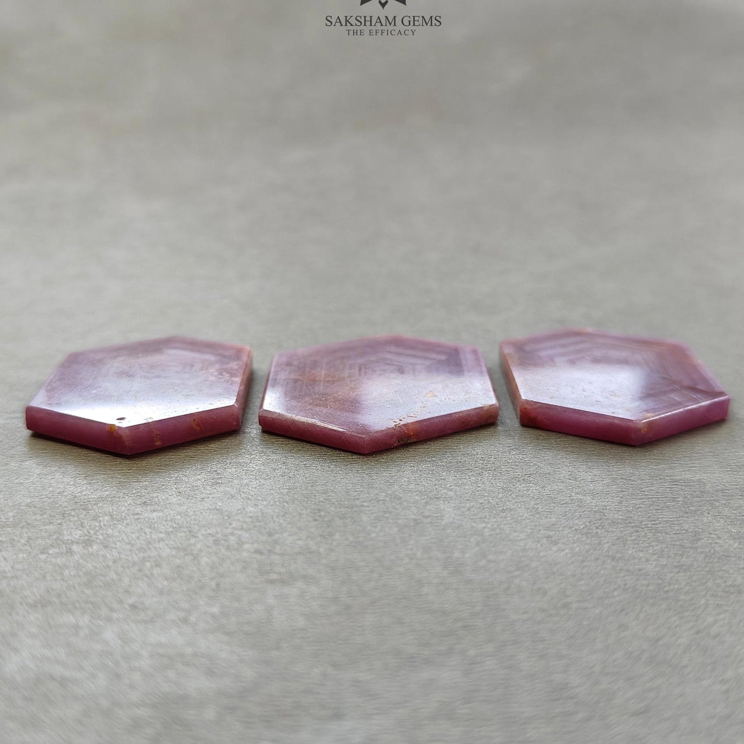 Rosemary Sapphire Gemstone Flat Slices : 170.00cts Natural Untreated Pink Sheen Sapphire Uneven Shape 40*27mm - 42*31mm 4pcs