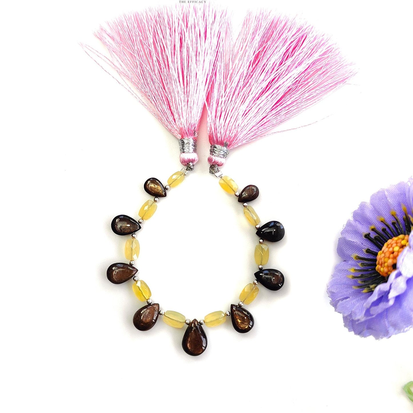 Chocolate Sapphire & Opal Gemstone Checker Cut Cabochon Loose Beads : 24.00cts Natural Cushion Pear Shape Faceted Beads 5.5*4mm - 10.5*7.5mm