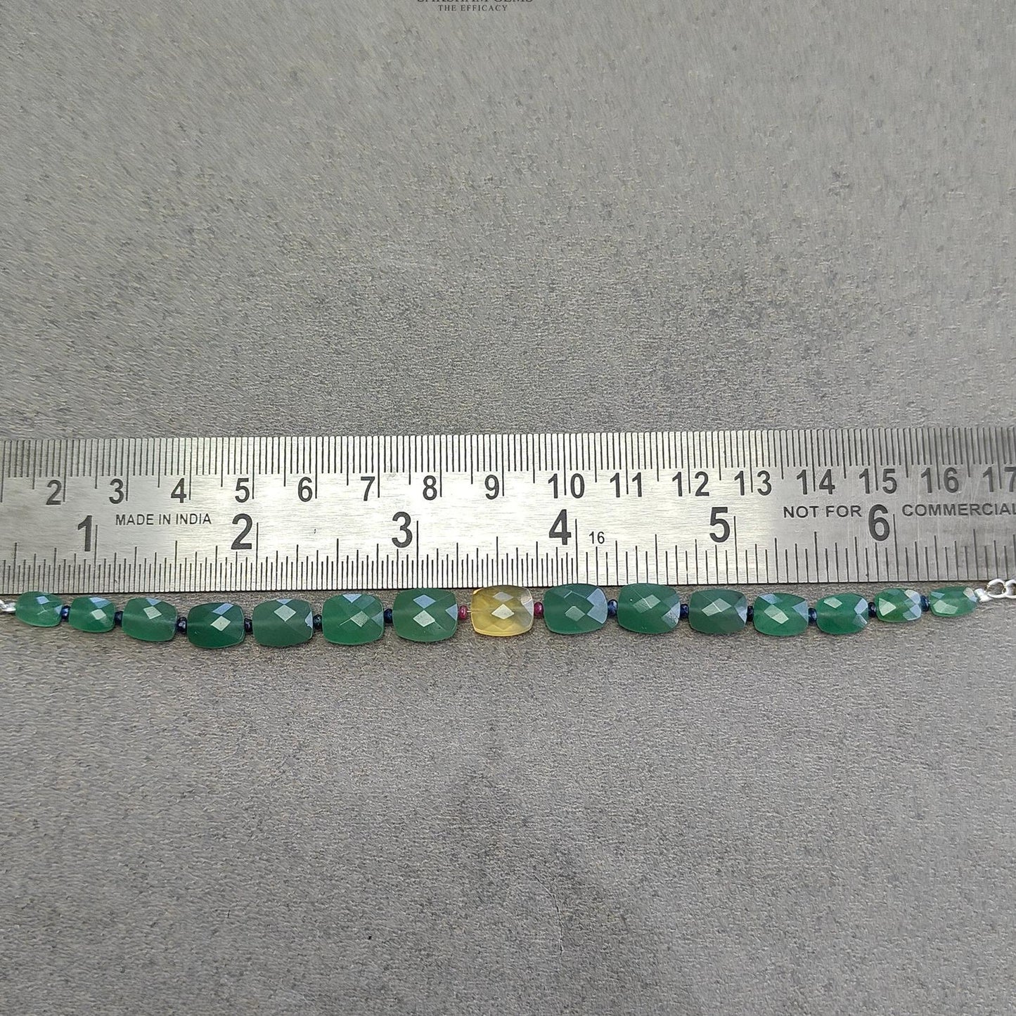 Quartz & Opal Beads Bracelet : 6.19gms 925 Sterling Silver Green Quartz And Yellow Opal Briolette Cushion Checker Cut Bracelet 7"