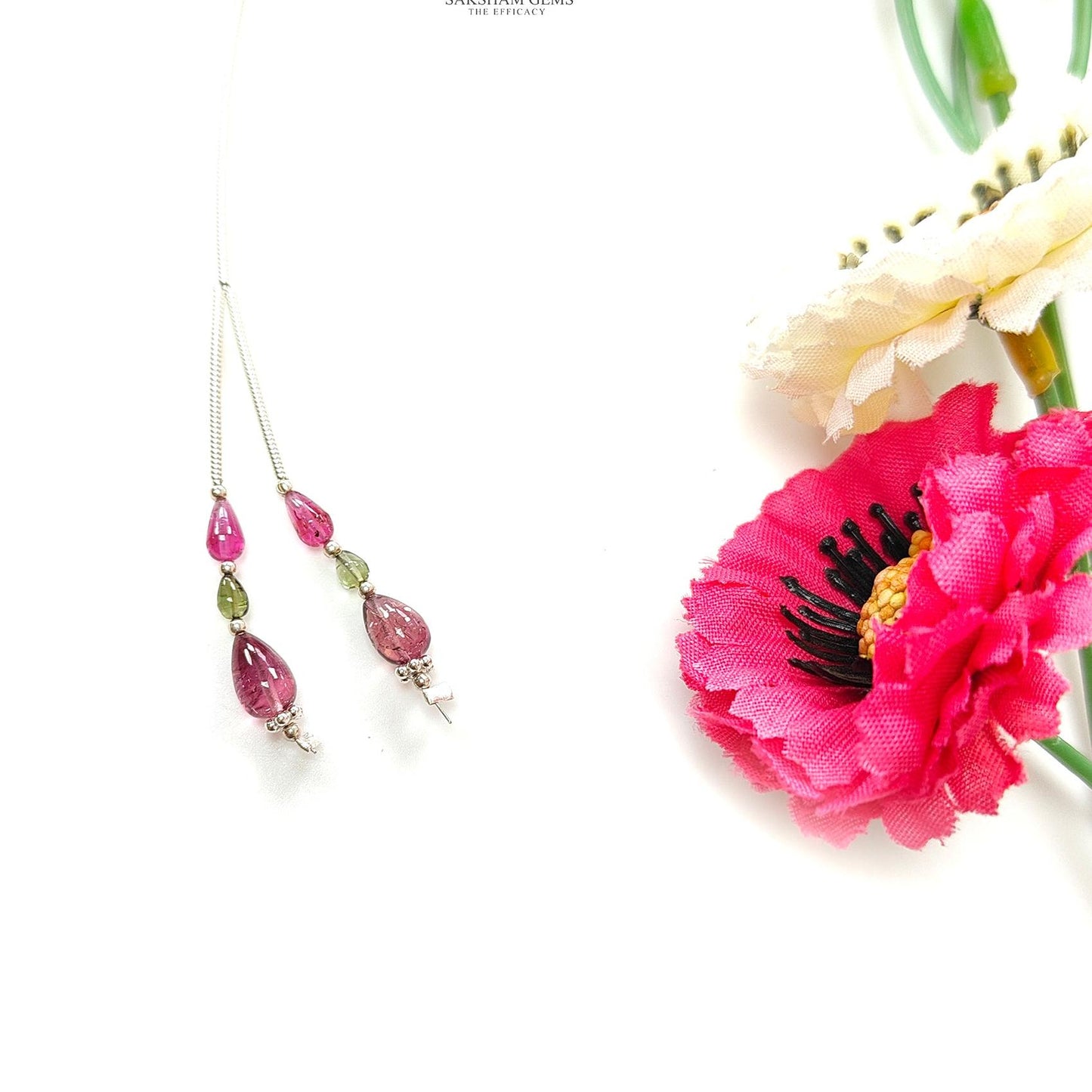 Watermelon Tourmaline Gemstone Loose Beads: 4.25cts Natural Multi Color Tourmaline Uneven Shape Plain Drops Nuggets 3.5mm - 8mm