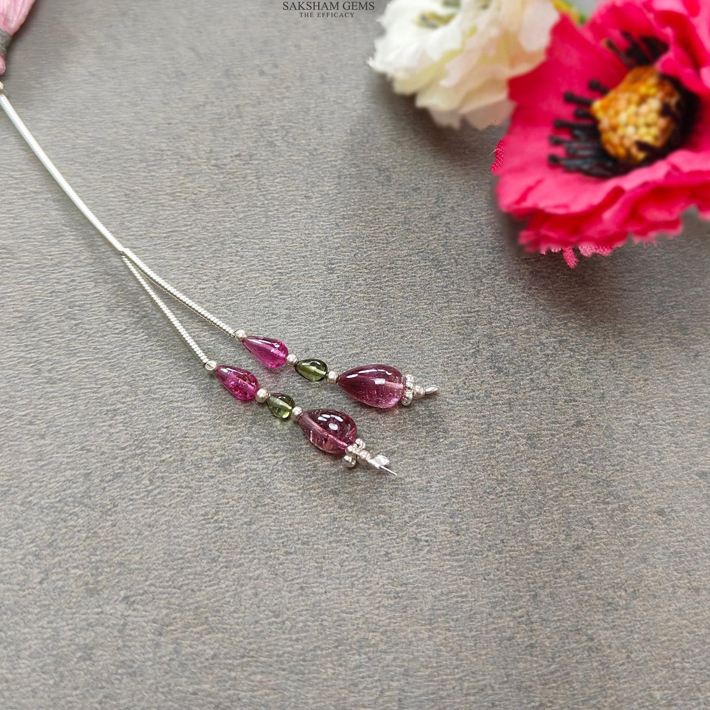 Watermelon Tourmaline Gemstone Loose Beads: 4.25cts Natural Multi Color Tourmaline Uneven Shape Plain Drops Nuggets 3.5mm - 8mm