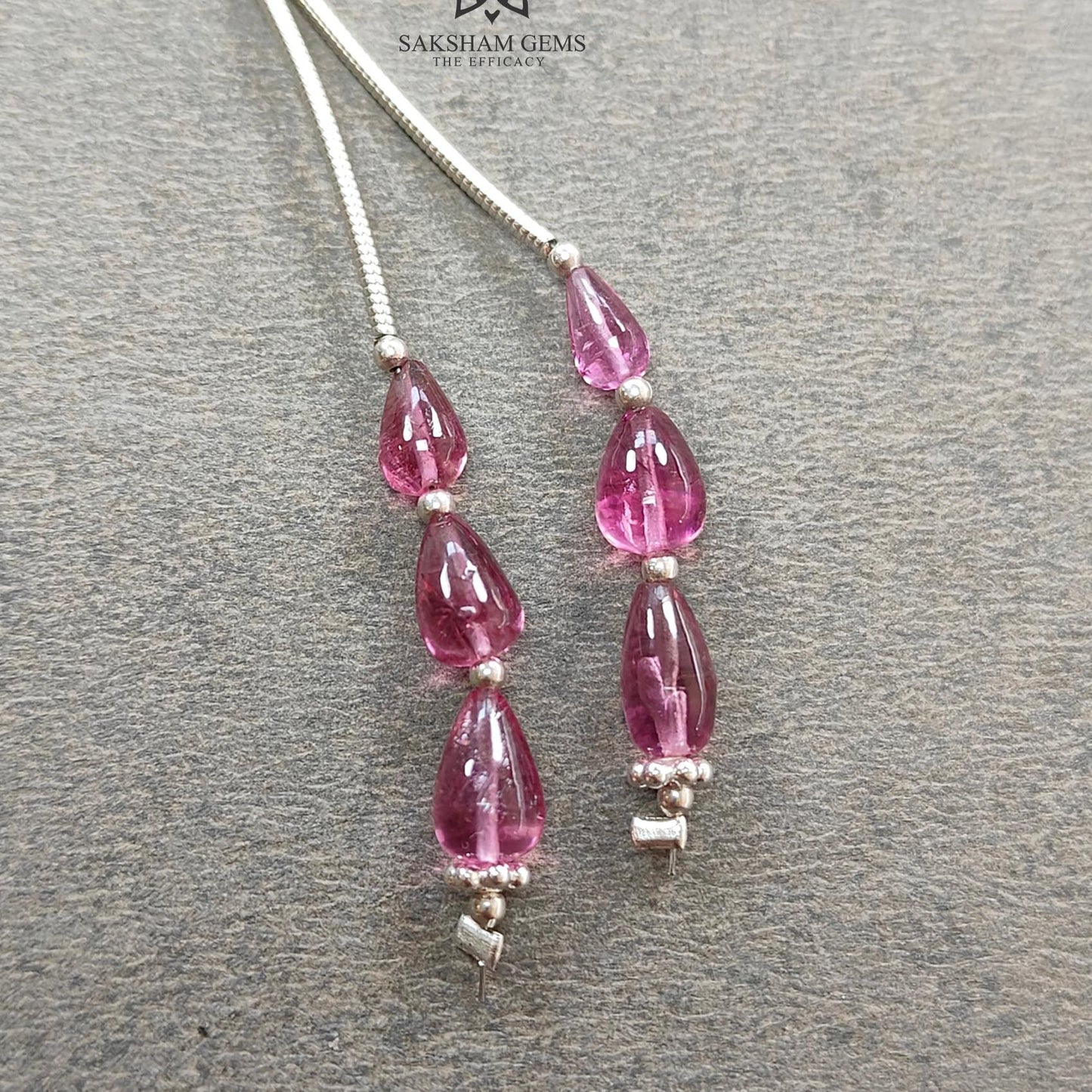 Rubellite Tourmaline Gemstone Loose Beads : 5.20cts Natural Untreated Tourmaline Plain Teardrops Nuggets 6mm - 7.5mm