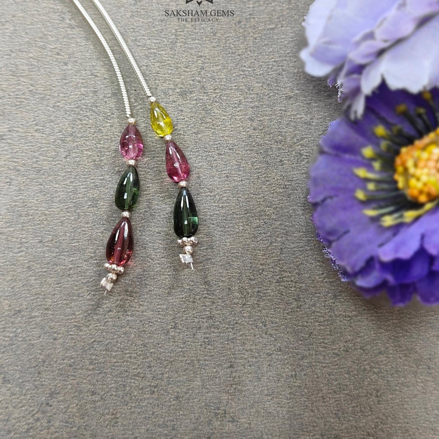 Watermelon Tourmaline Gemstone Loose Beads : 6.00cts Natural Multi Color Tourmaline Uneven Shape Plain Drops Nuggets 6mm - 8.5mm