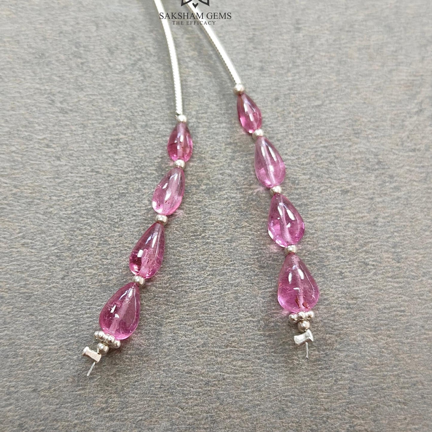 Rubellite Tourmaline Gemstone Loose Beads : 8.10cts Natural Untreated Tourmaline Plain Teardrops Nuggets 5.5mm - 8mm