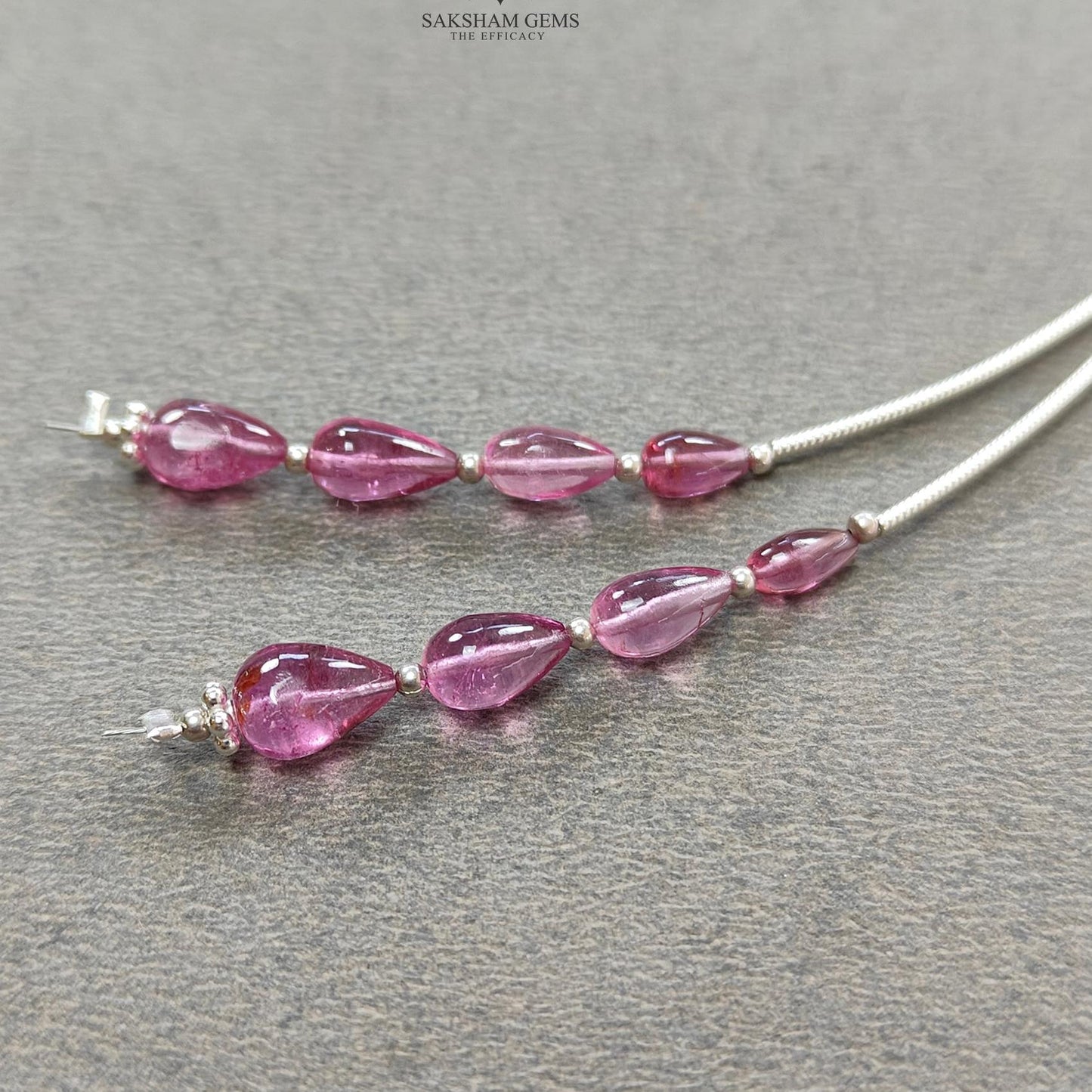 Rubellite Tourmaline Gemstone Loose Beads : 8.10cts Natural Untreated Tourmaline Plain Teardrops Nuggets 5.5mm - 8mm