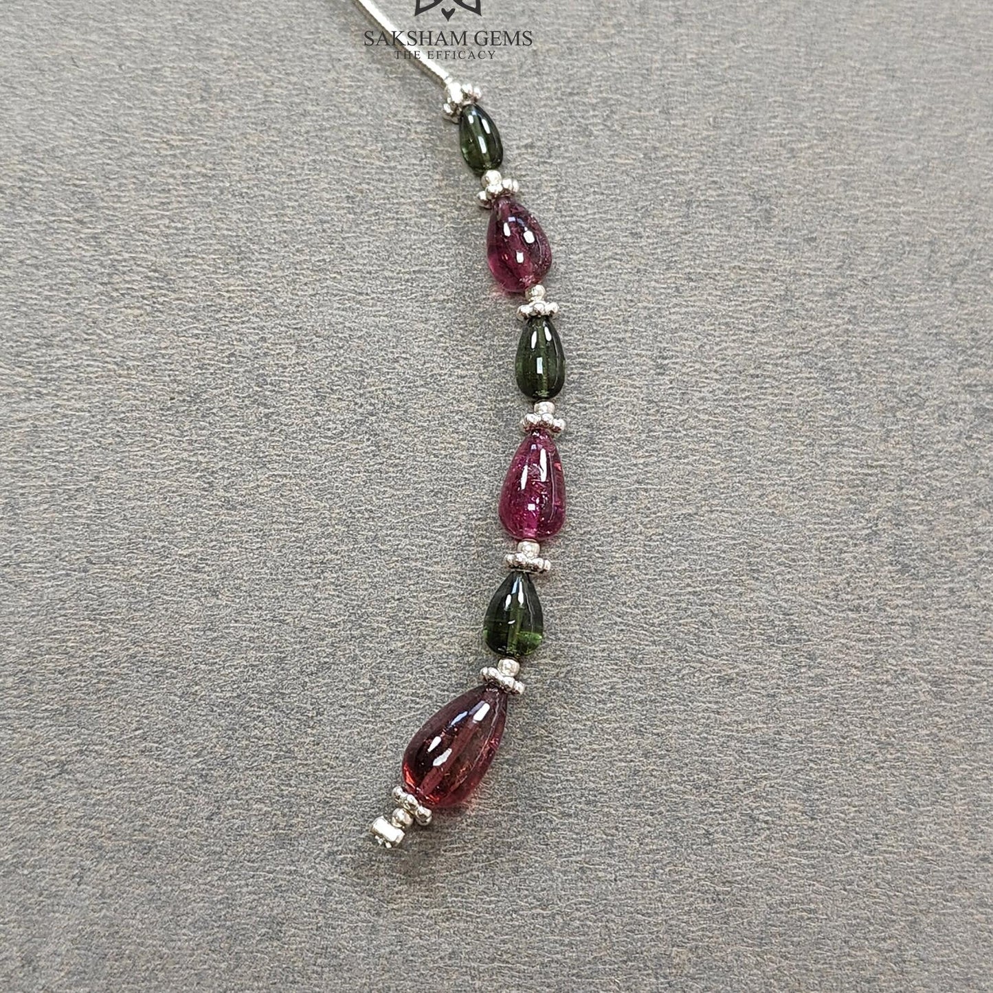 Watermelon Tourmaline Gemstone Loose Beads : 9.30cts Natural Multi Color Tourmaline Plain Teardrops Nuggets 5.5mm - 10mm