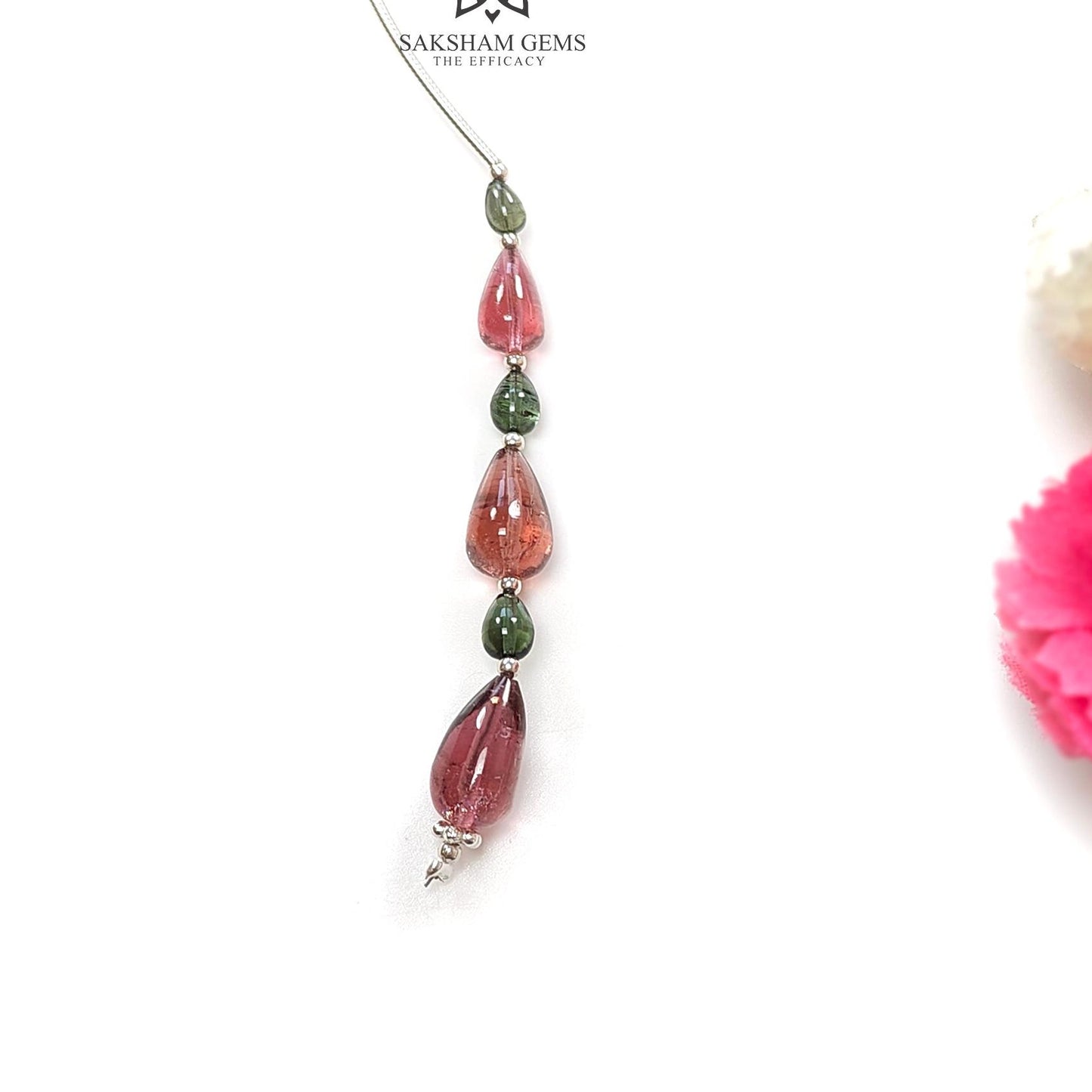 Watermelon Tourmaline Gemstone Loose Beads : 9.35cts Natural Multi Color Tourmaline Plain Teardrops Nuggets 4mm - 11mm