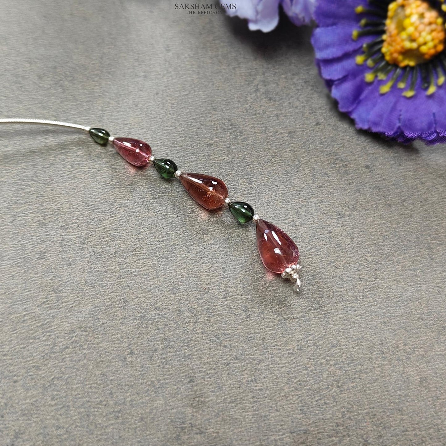 Watermelon Tourmaline Gemstone Loose Beads : 9.35cts Natural Multi Color Tourmaline Plain Teardrops Nuggets 4mm - 11mm