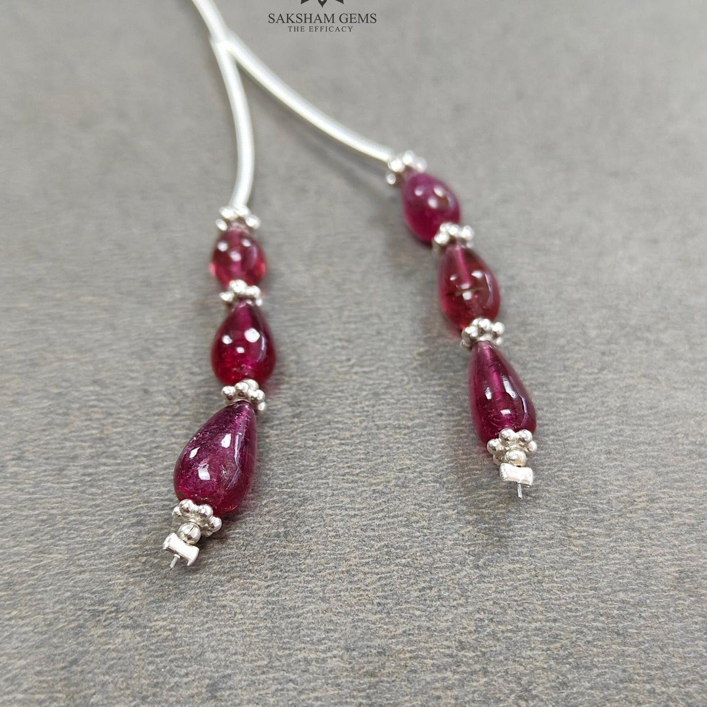 Rubellite Tourmaline Gemstone Loose Beads : 10.00cts Natural Untreated Tourmaline Plain Teardrops Nuggets 7.5mm - 10mm