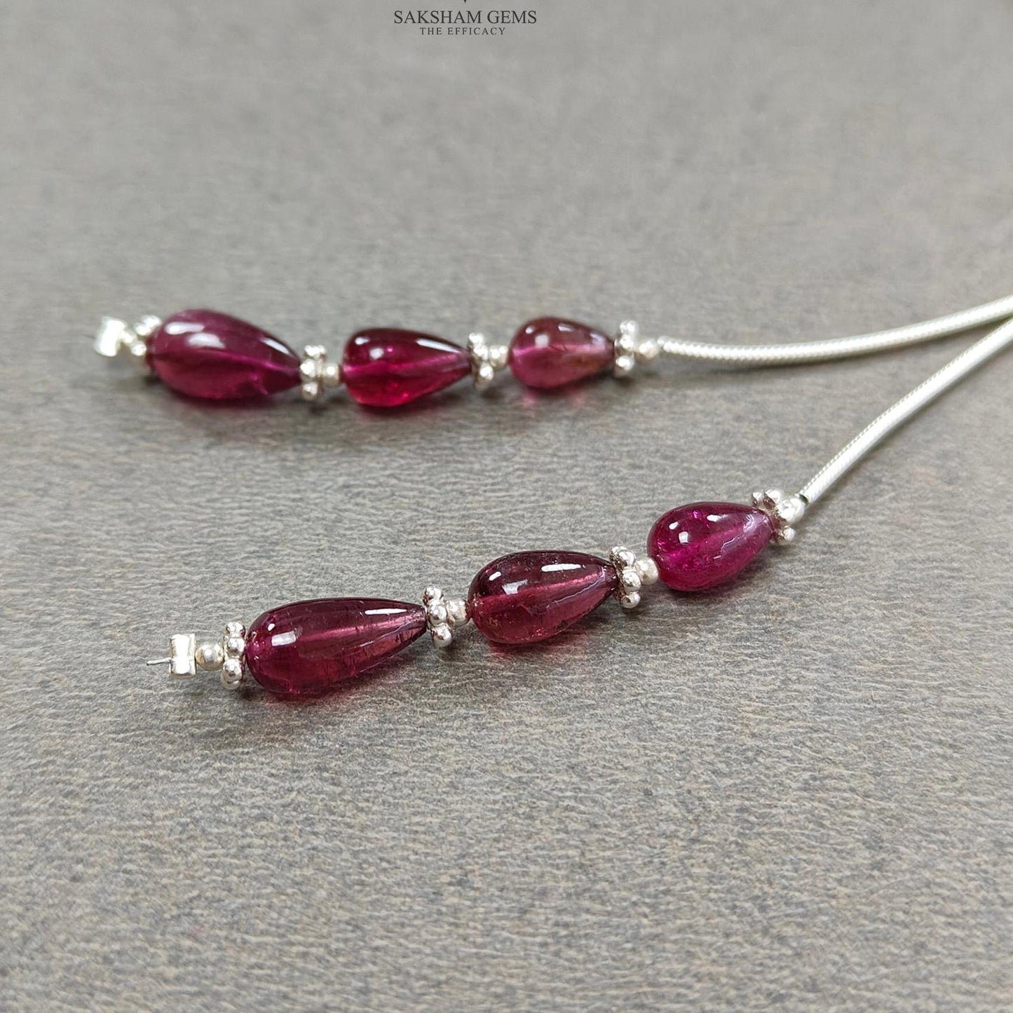 Rubellite Tourmaline Gemstone Loose Beads : 10.00cts Natural Untreated Tourmaline Plain Teardrops Nuggets 7.5mm - 10mm