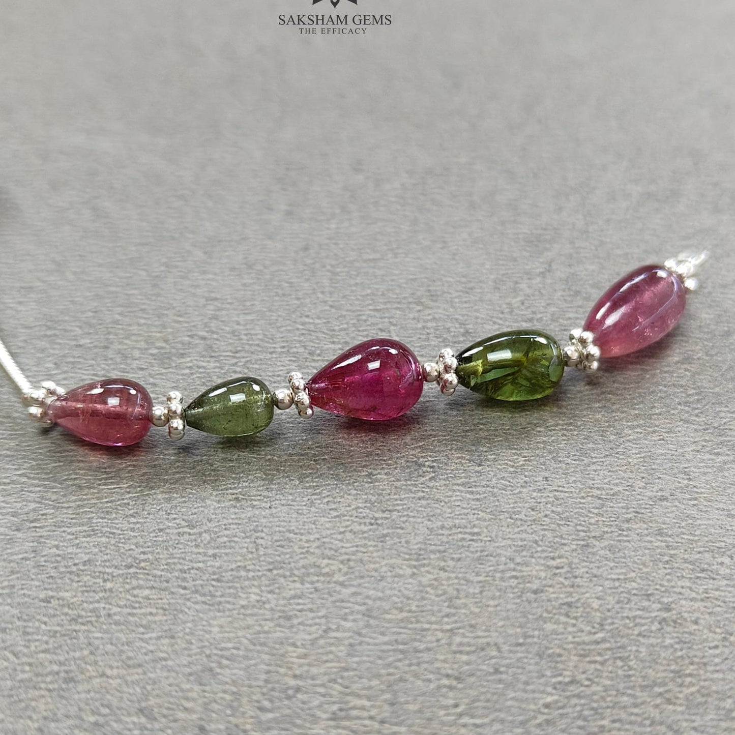 Watermelon Tourmaline Gemstone Loose Beads : 10.25cts Natural Multi Color Tourmaline Plain Teardrops Nuggets 8mm - 10mm