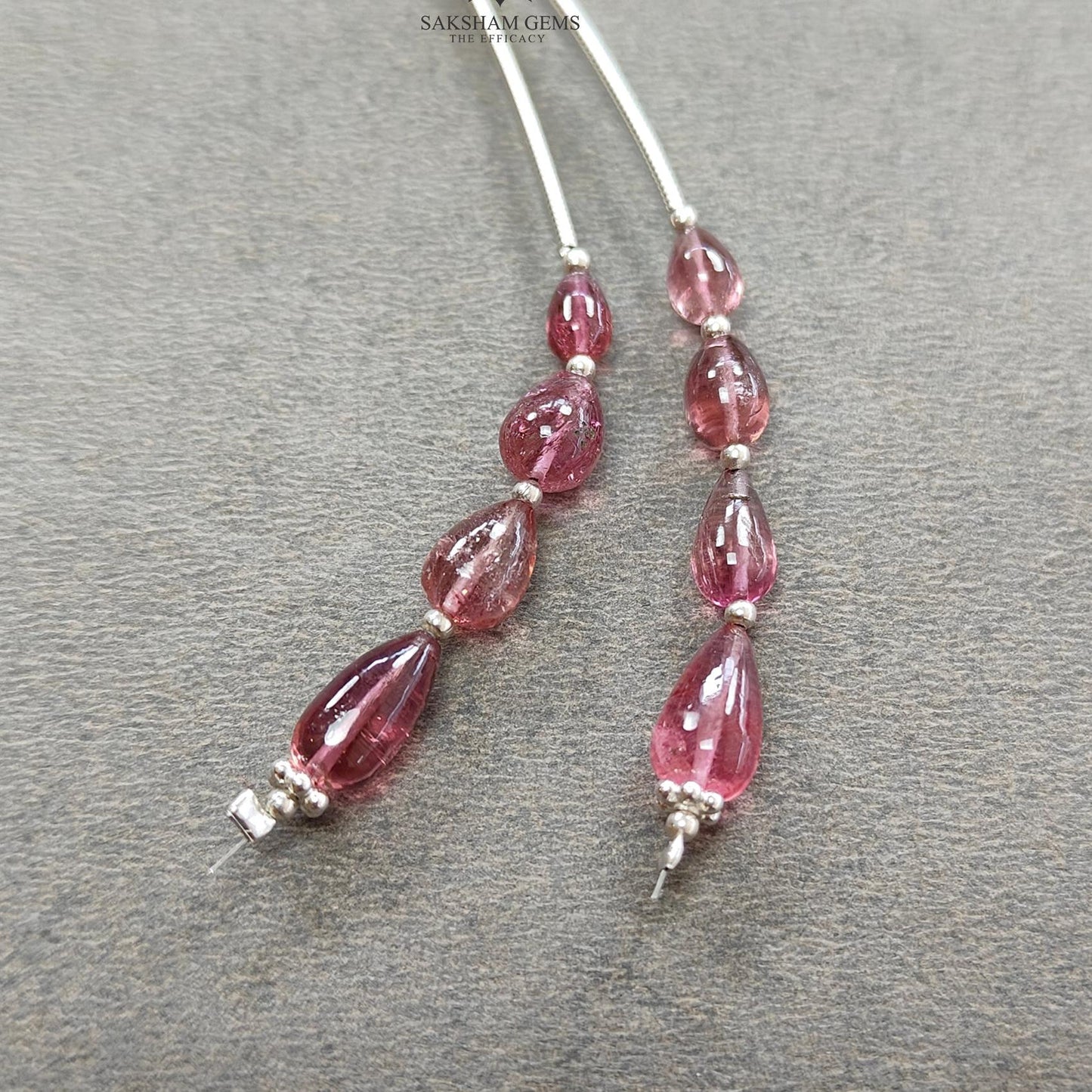 Rubellite Tourmaline Gemstone Loose Beads : 11.20cts Natural Untreated Tourmaline Plain Teardrops Nuggets 5.5mm - 10mm