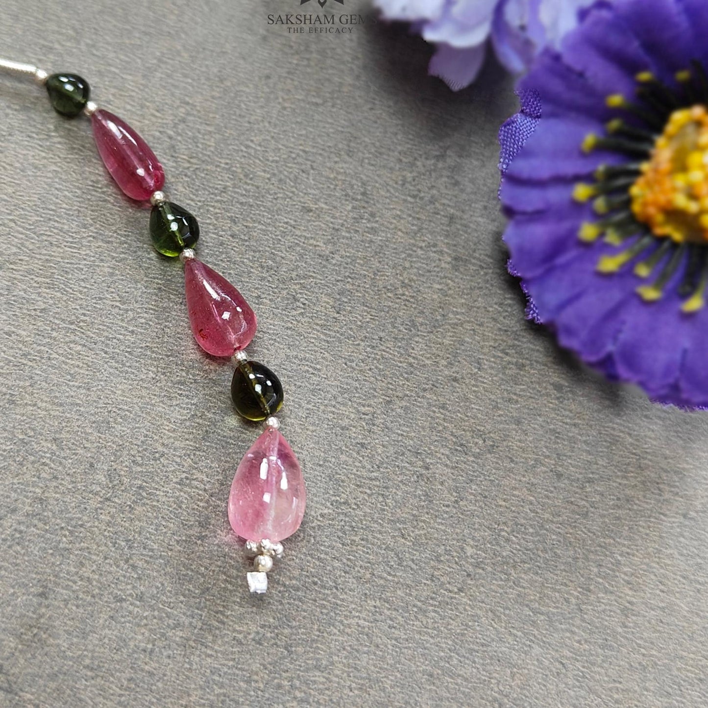 Watermelon Tourmaline Gemstone Loose Beads : 12.20cts Natural Multi Color Tourmaline Plain Teardrops Nuggets 5mm - 10.5mm