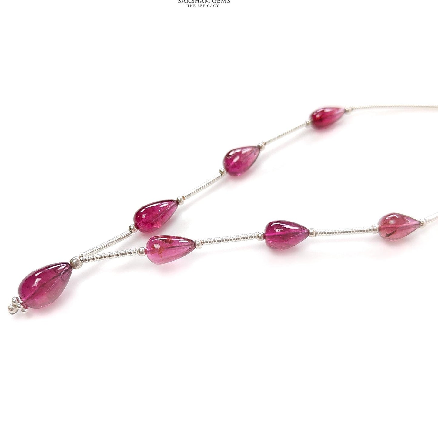 Rubellite Tourmaline Gemstone Loose Beads : 12.60cts Natural Untreated Tourmaline Plain Teardrops Nuggets 7mm - 10mm