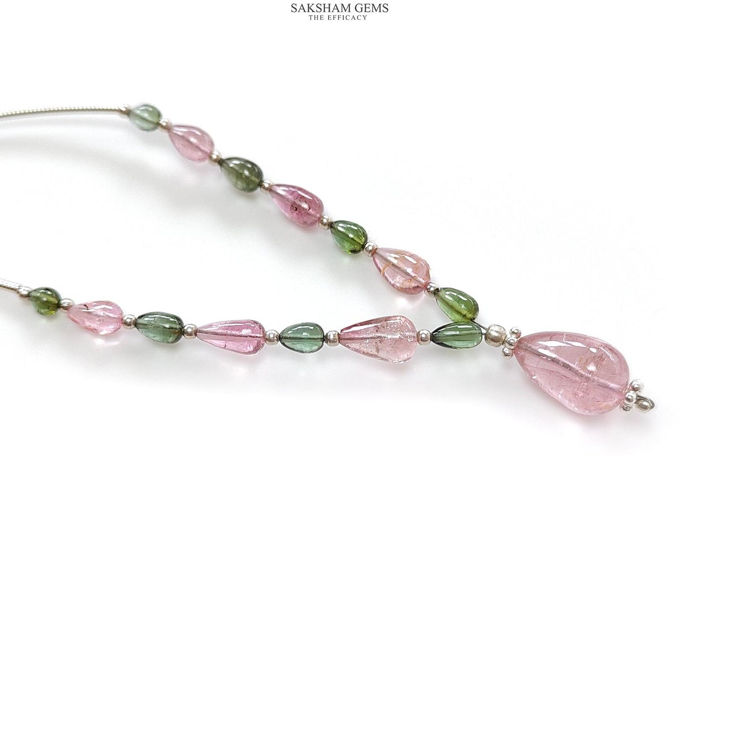 Watermelon Tourmaline Gemstone Loose Beads : 12.70cts Natural Multi Color Tourmaline Plain Teardrops Nuggets 3.5mm - 11.5mm