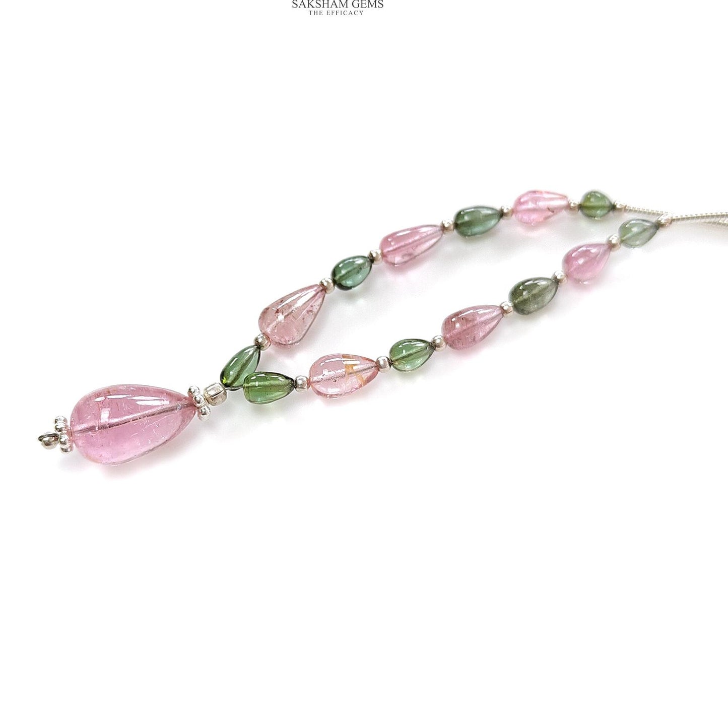 Watermelon Tourmaline Gemstone Loose Beads : 12.70cts Natural Multi Color Tourmaline Plain Teardrops Nuggets 3.5mm - 11.5mm